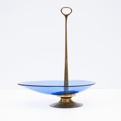 Max Ingrand Fontana Arte Blue Fruit Bowl 1950s