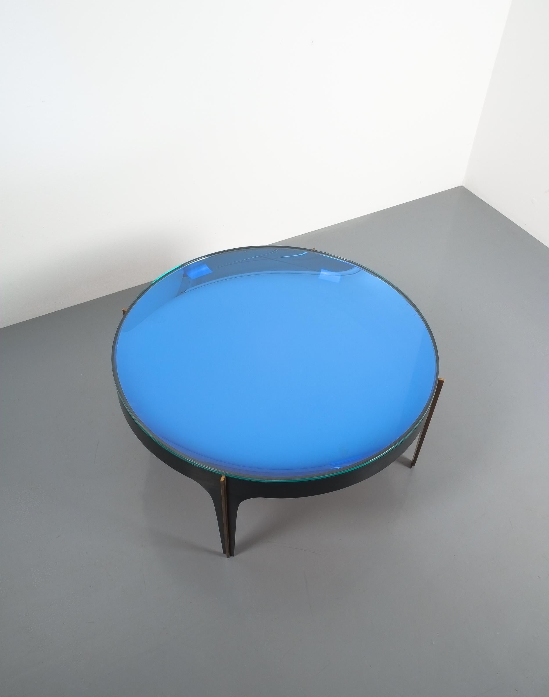 Blackened Max Ingrand Fontana Arte Coffee Table Mod. 1774, Italy, circa 1958