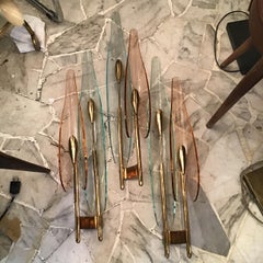 Max Ingrand Fontana Arte "Dalia" Latón Vidrio 1955 Italia