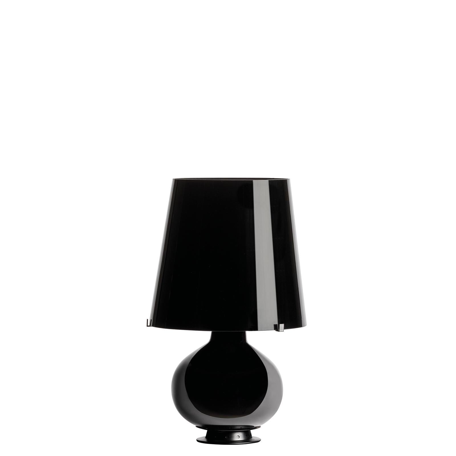 Blown Glass Max Ingrand Fontana Arte Fontana Total Black Table Lamp in Glass, 2014 Edition For Sale