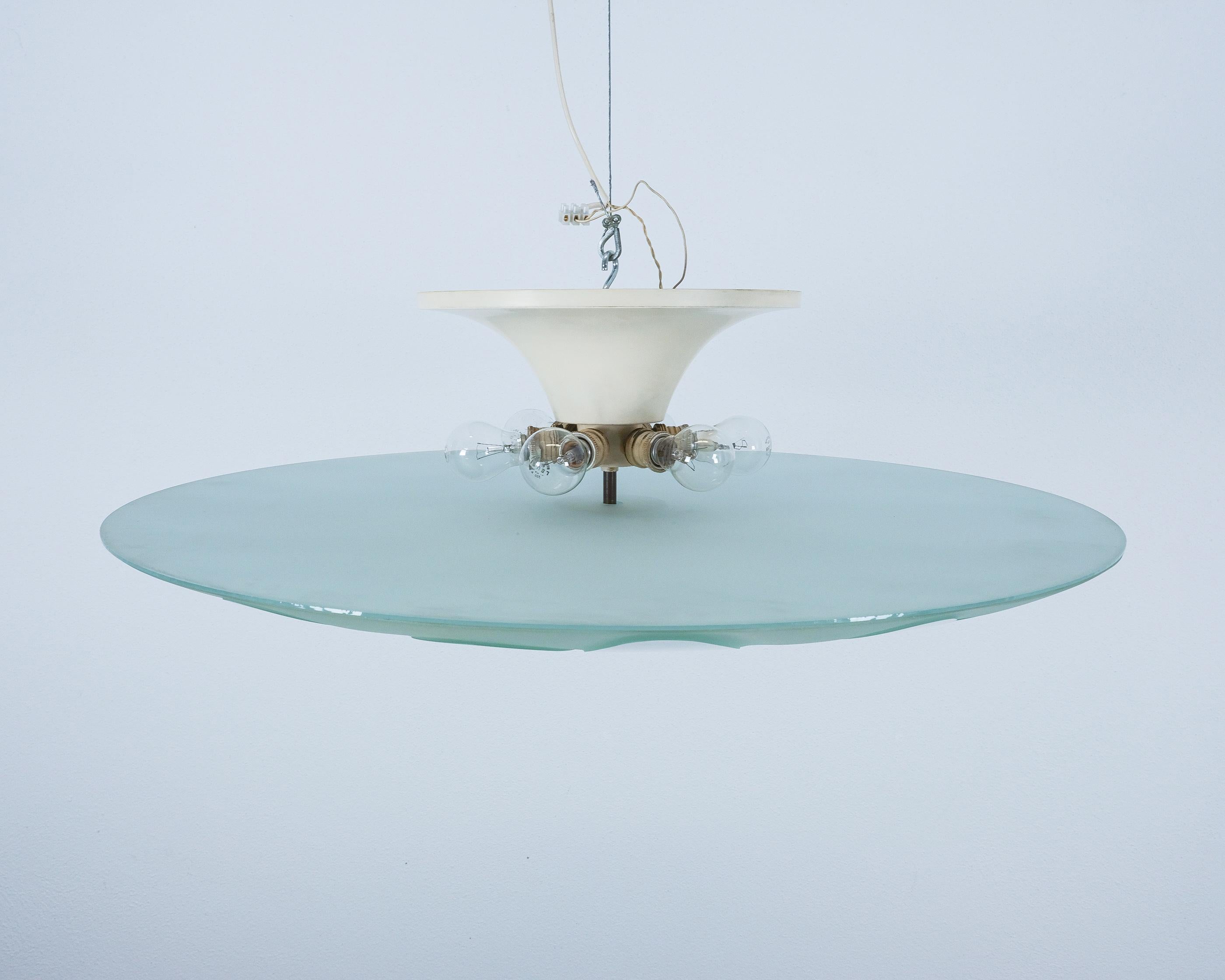 Ottone Max Ingrand Fontana Arte, Grande montatura da incasso in vetro, Italia, metà del secolo scorso in vendita
