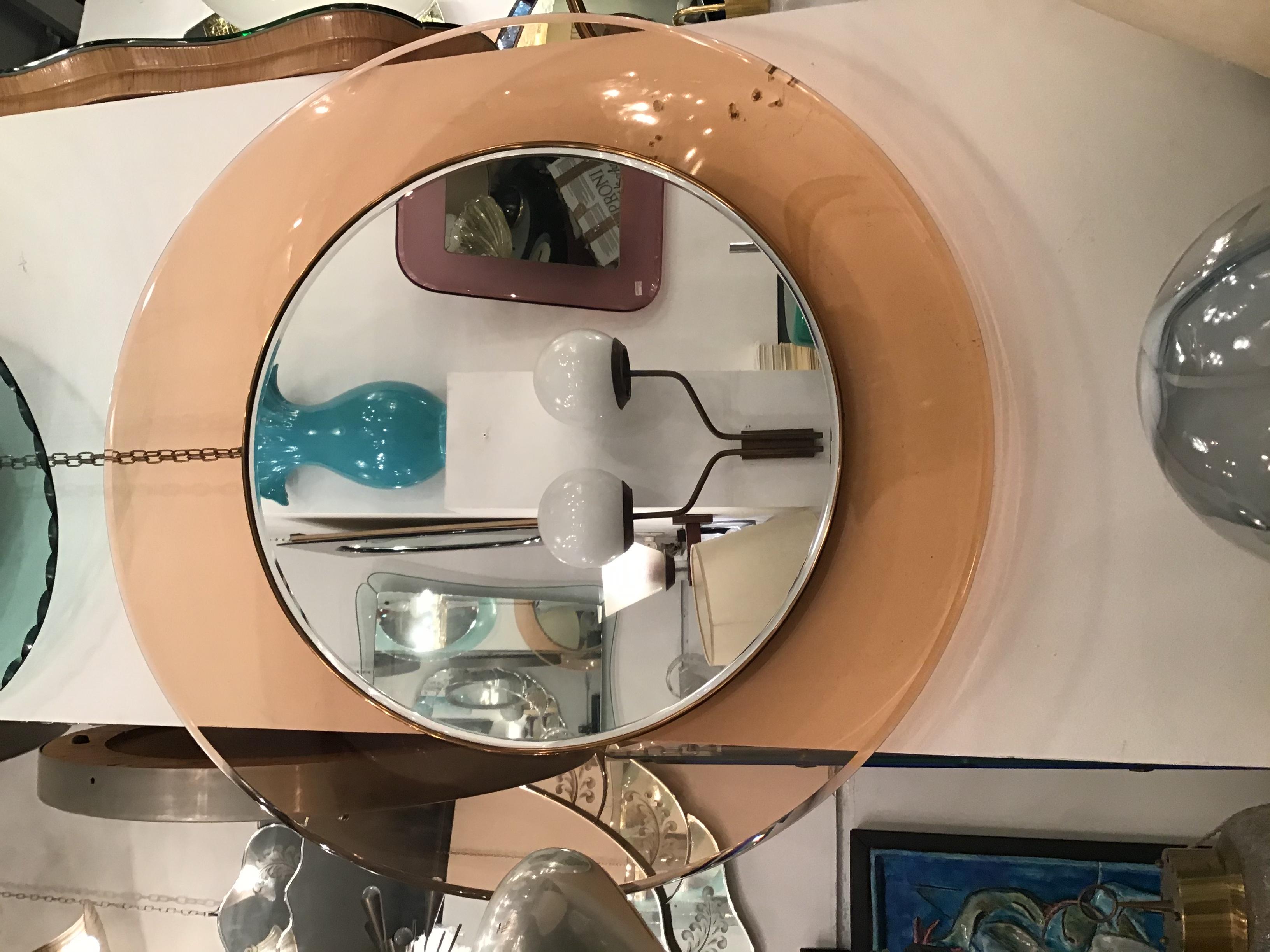 Max Ingrand “Fontana Arte” Mirror Brass Glass 1968 Italy  For Sale 6