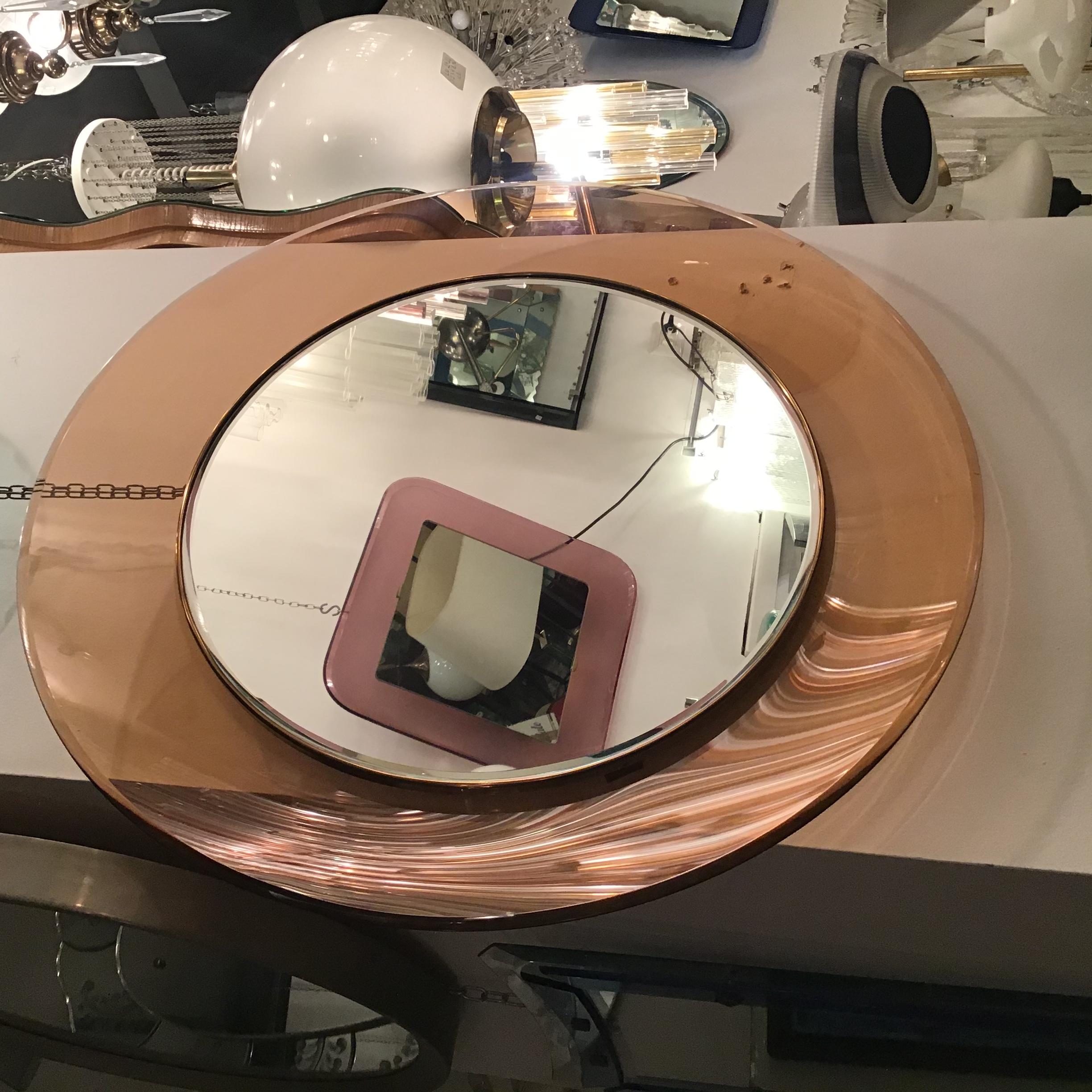Other Max Ingrand “Fontana Arte” Mirror Brass Glass 1968 Italy  For Sale