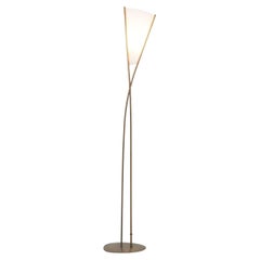 Max Ingrand Fontana Arte Mod. 1819 Floor Lamp Brass Opaline Glass, Italy, 1957