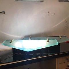 FOUR Max Ingrand Fontana Arte " mod 1937" Iron Brass Glass 1960 Italy