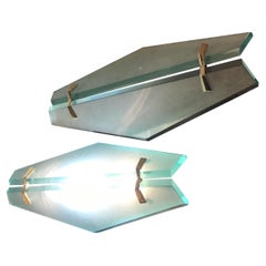 Max Ingrand Fontana Arte " mod 1937" Iron Brass Glass 1960 Italy