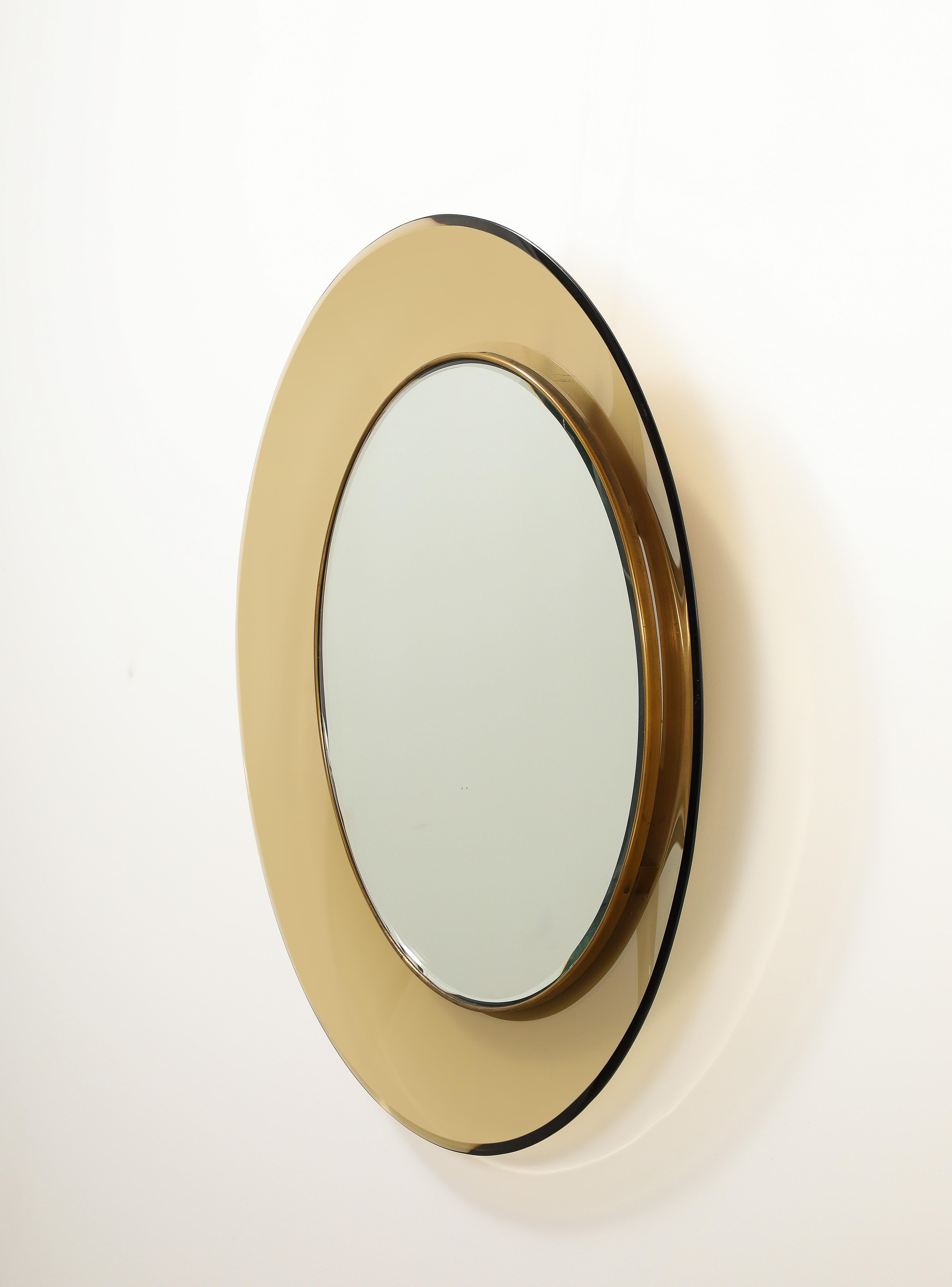 Mid-Century Modern Max Ingrand Fontana Arte Modèle '1699' Miroir mural circulaire, Italie, 1963 en vente