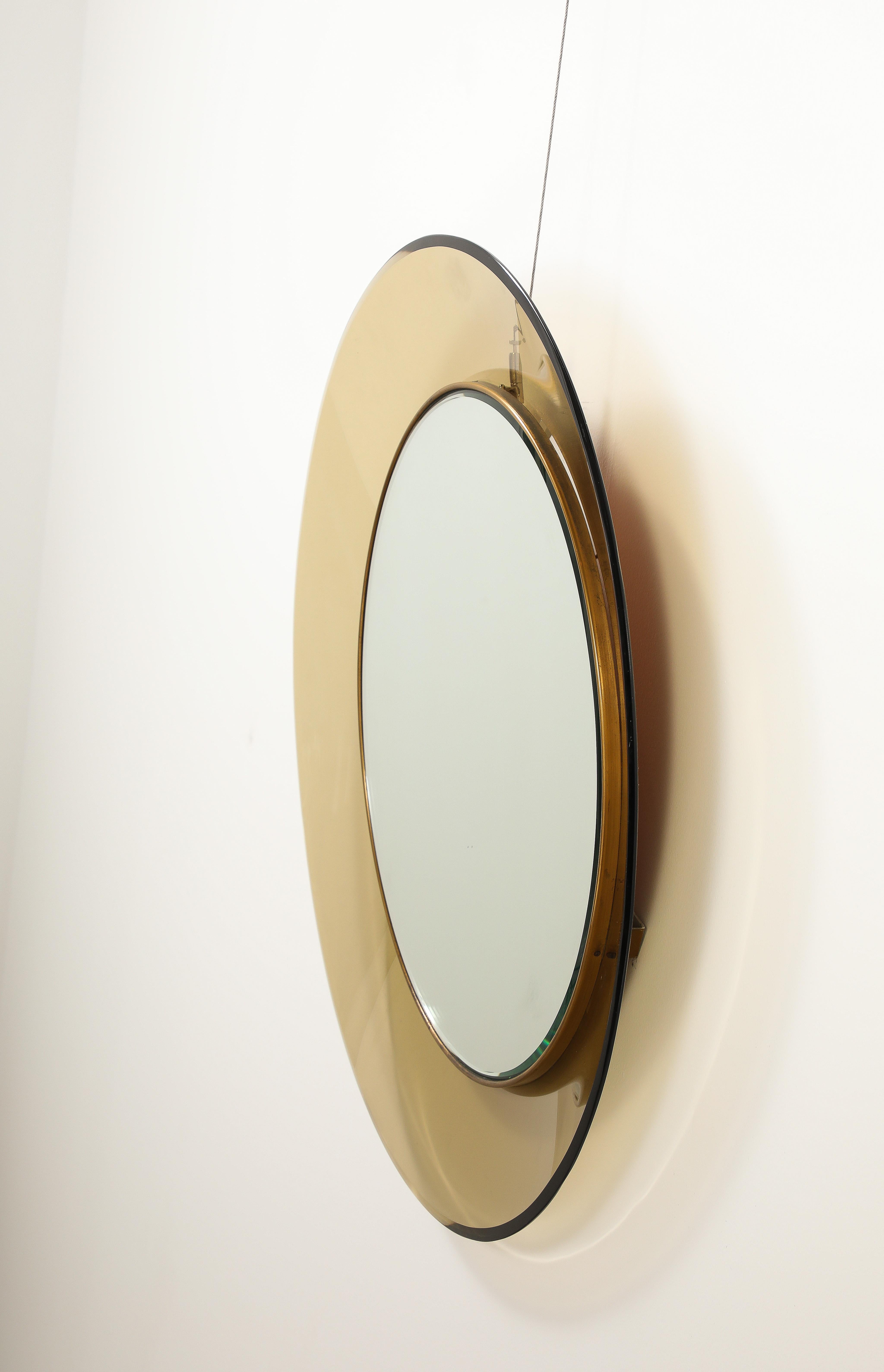 italien Max Ingrand Fontana Arte Modèle '1699' Miroir mural circulaire, Italie, 1963 en vente