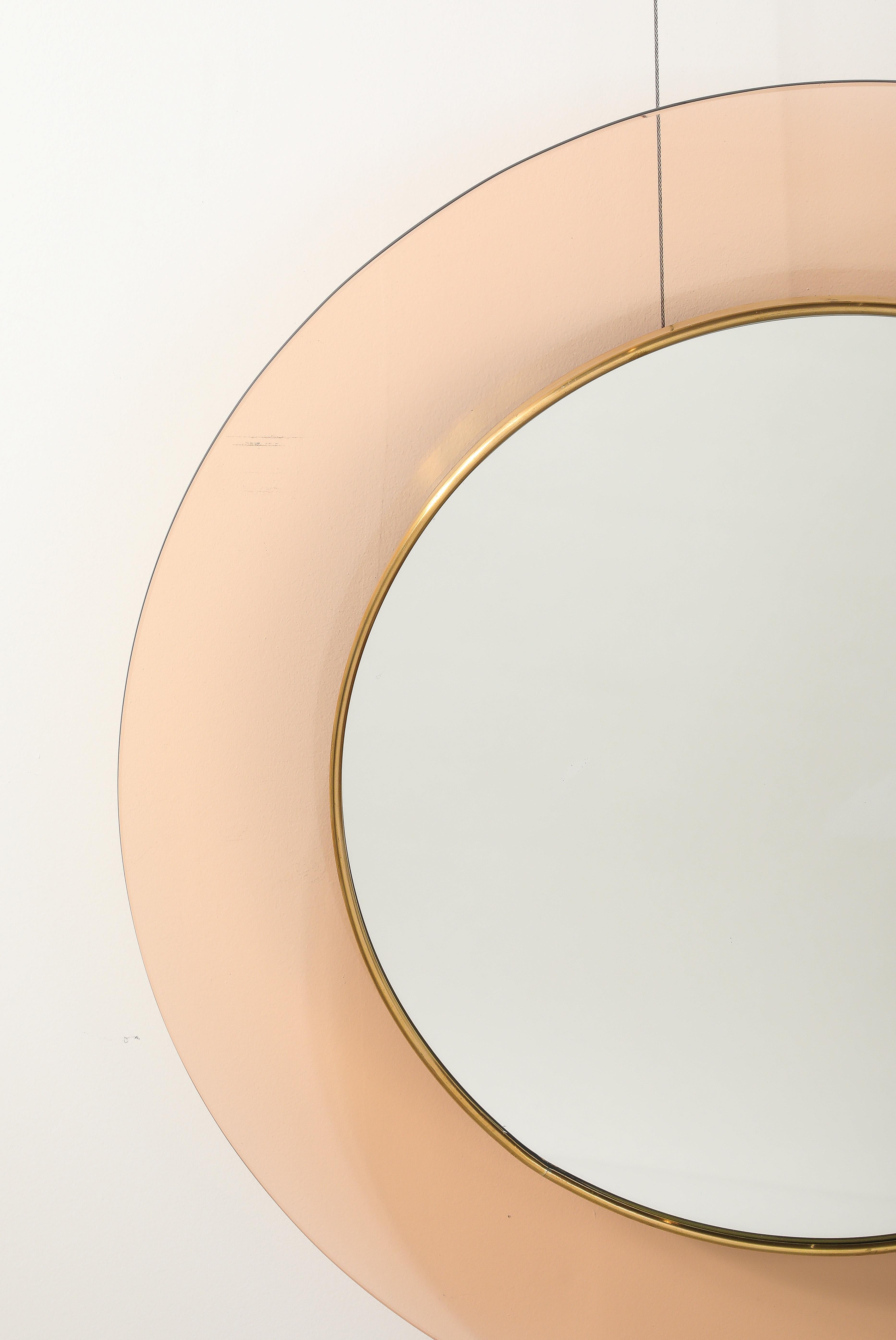 Milieu du XXe siècle Max Ingrand Fontana Arte Modèle '1699' Miroir mural circulaire, Italie, circa 1963 en vente