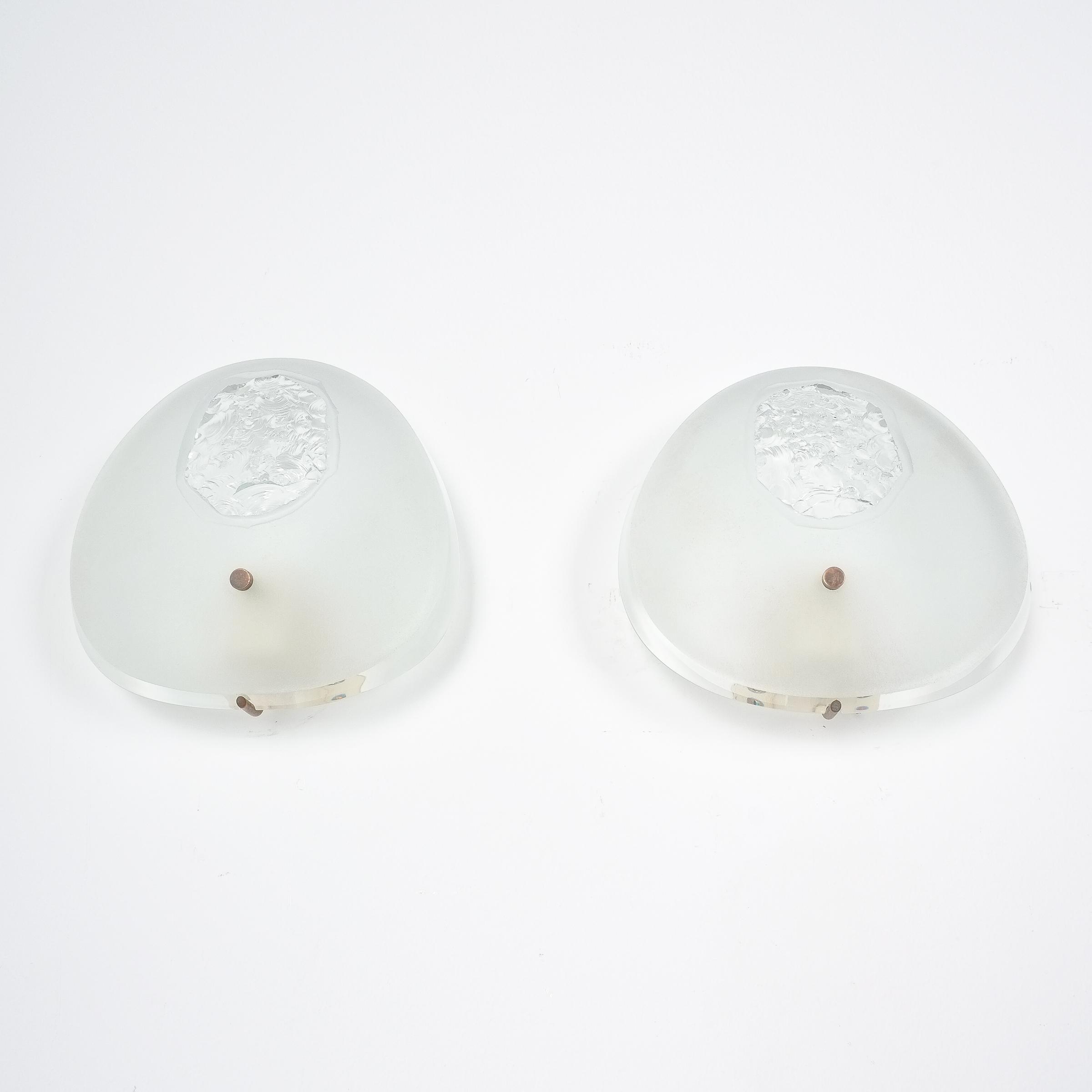 Max Ingrand Fontana Arte, Modell 1944 Dicke Glas-Leuchten 3 Pieces, Italien, 1960 im Angebot 2