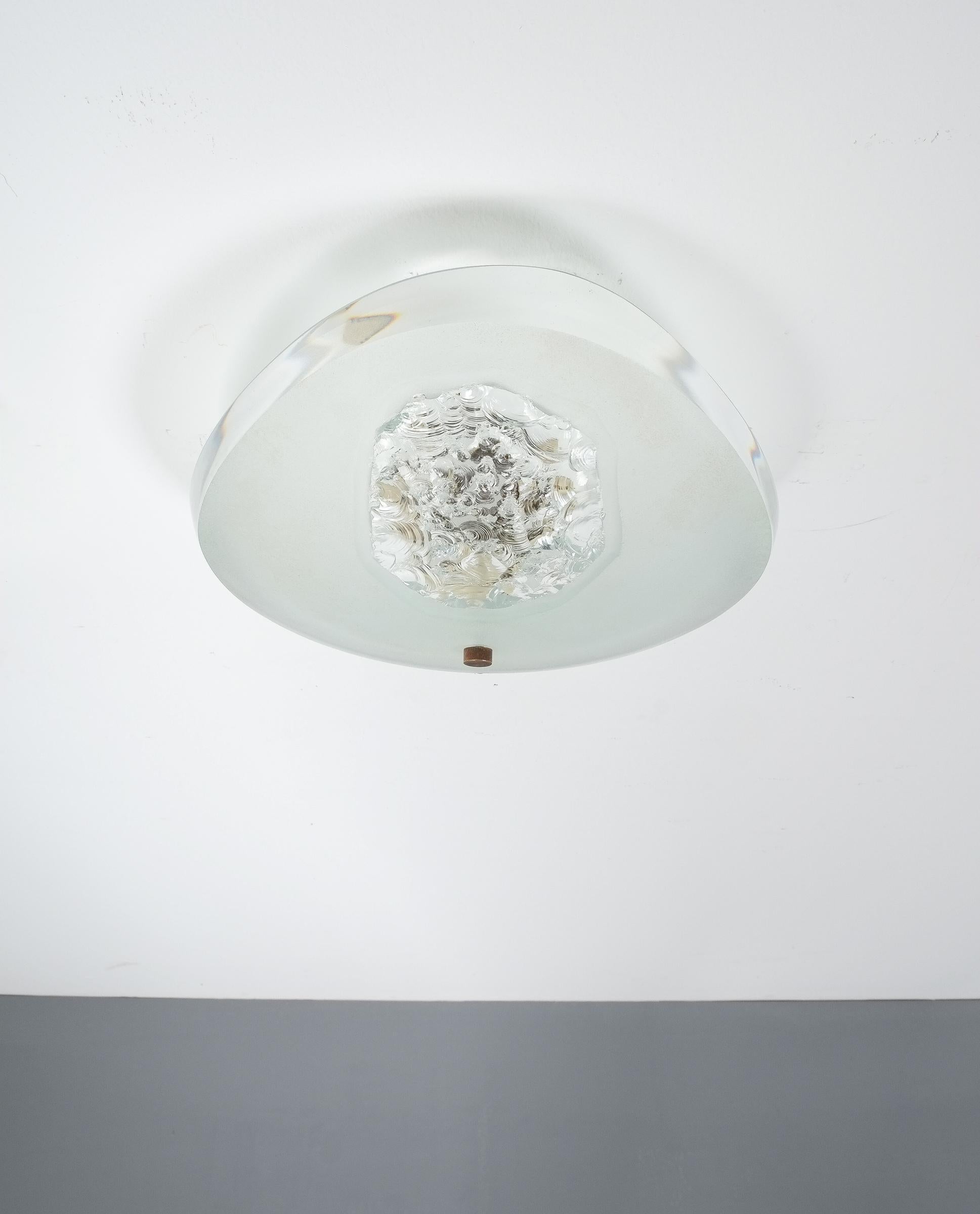 Max Ingrand Fontana Arte, Modell 1944 Dicke Glas-Leuchten 3 Pieces, Italien, 1960 im Angebot 3