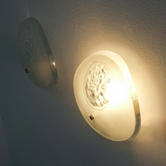 Max Ingrand Fontana Arte, Modell 1944 Dicke Glas-Leuchten 3 Pieces, Italien, 1960