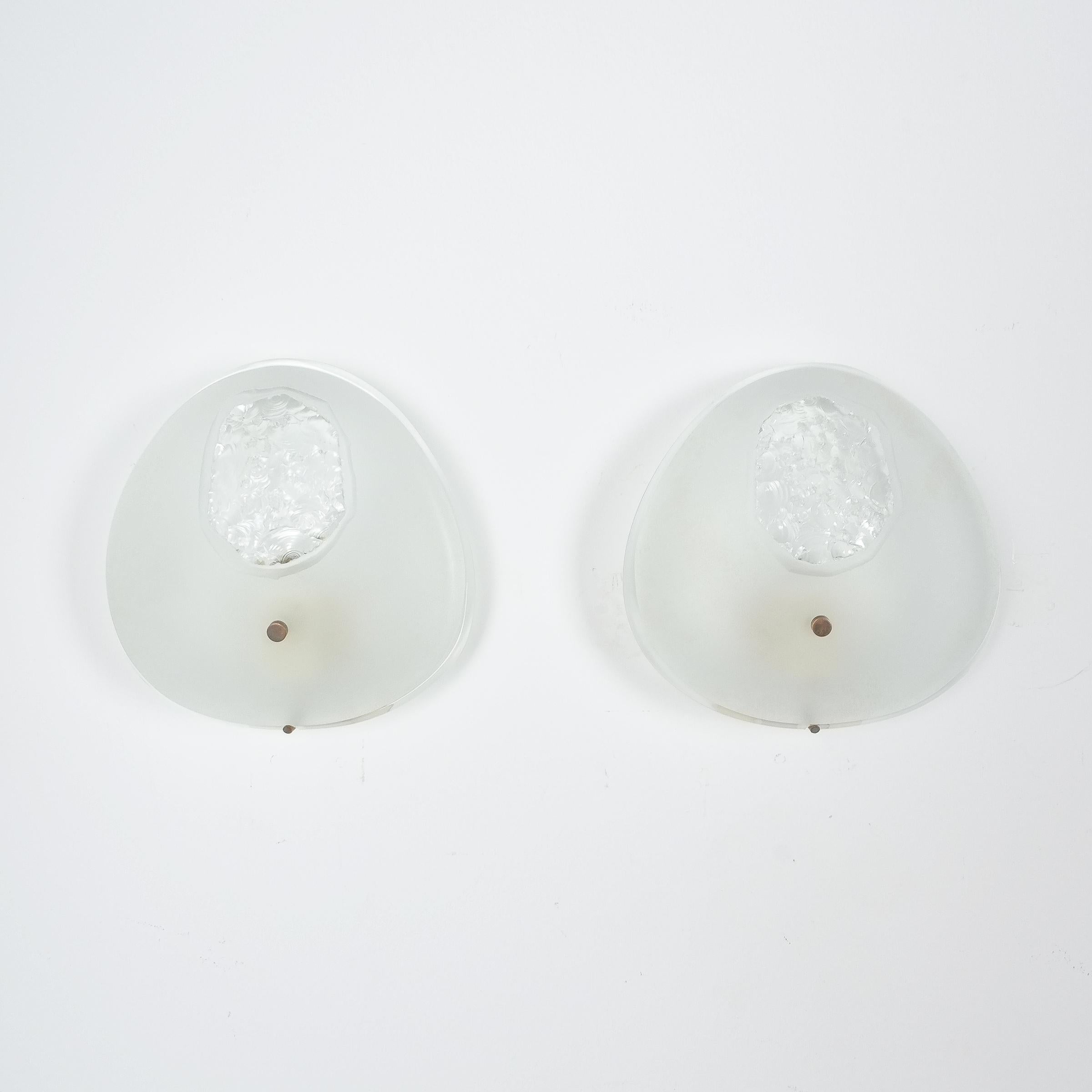 Max Ingrand Fontana Arte, Modell 1944 Dicke Glas-Leuchten 3 Pieces, Italien, 1960 (Poliert) im Angebot