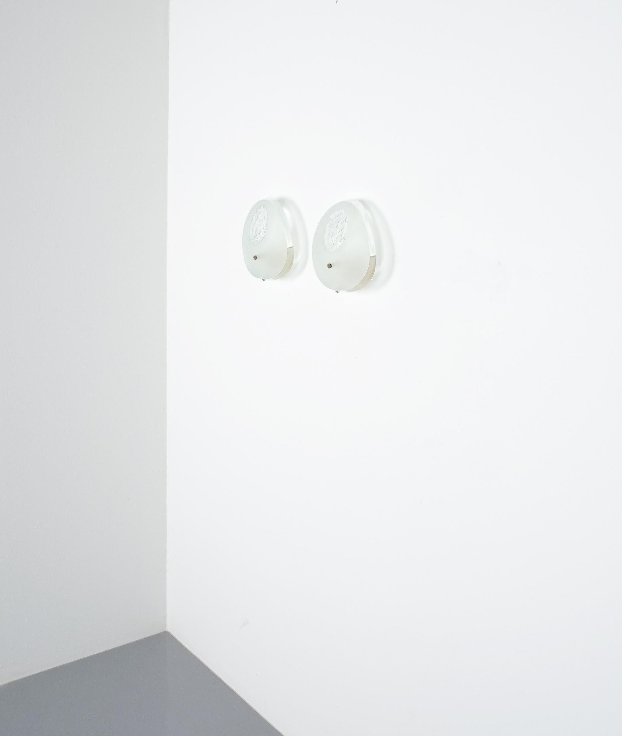 Max Ingrand Fontana Arte, Modell 1944 Dicke Glas-Leuchten 3 Pieces, Italien, 1960 (Mitte des 20. Jahrhunderts) im Angebot