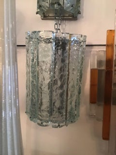 Max Ingrand Fontana Arte N 4 appliques en verre et métal crème, 1960, Italie