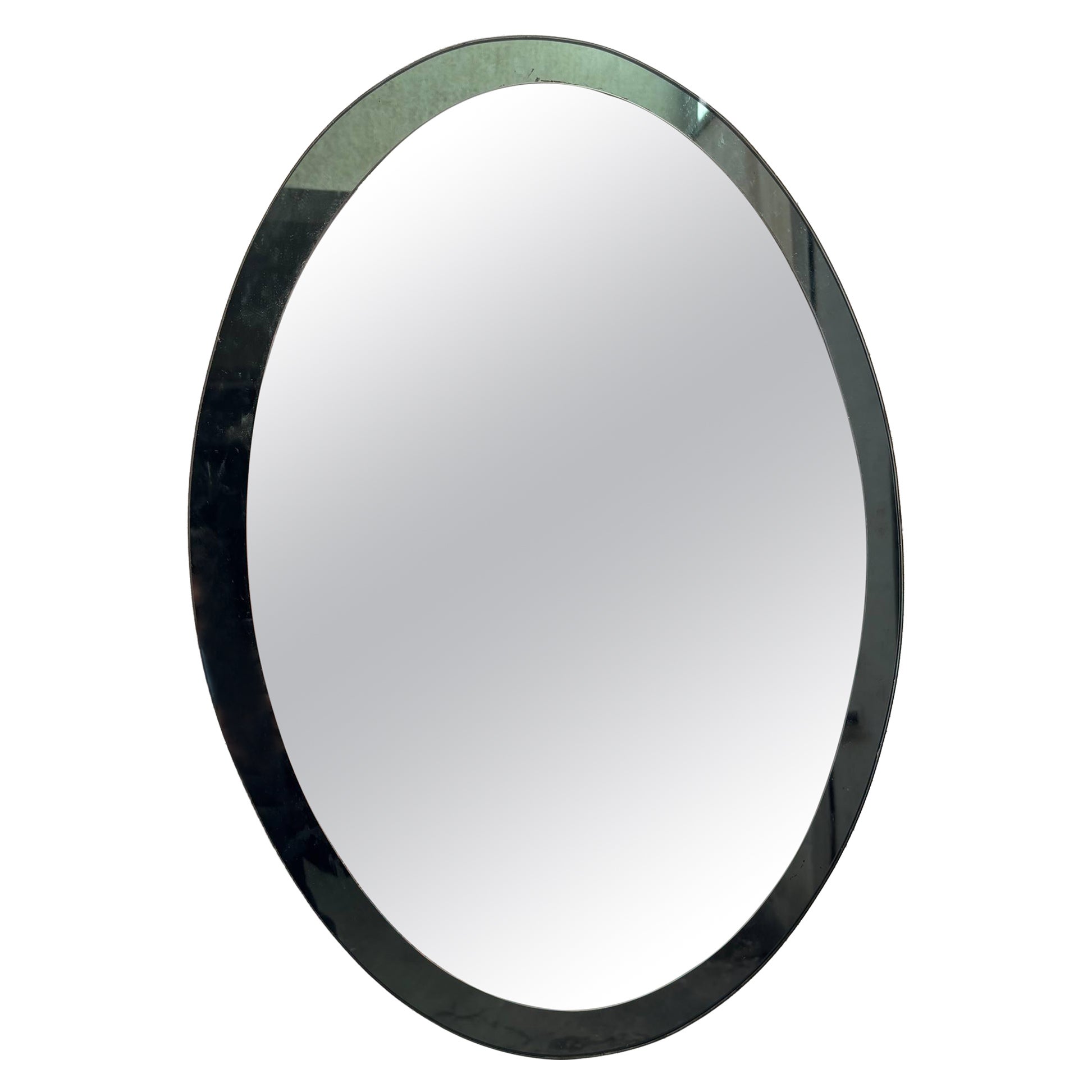 Mid-Century Modern Oval Wall Mirror by Fontana Arte, 1950s