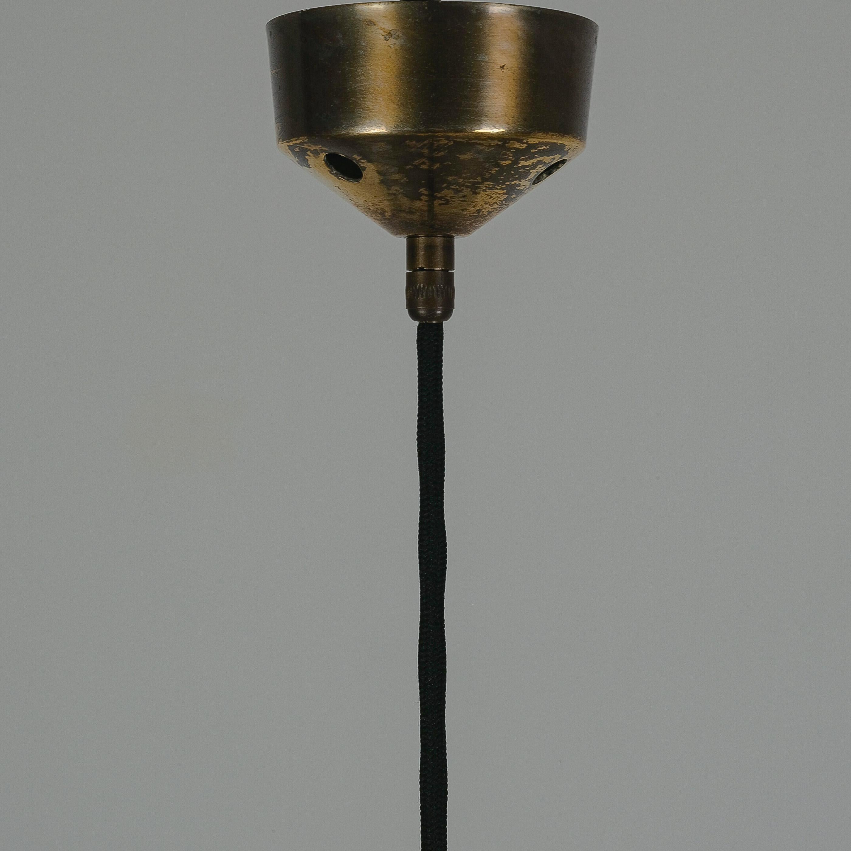 Max Ingrand Fontana Arte Pendant Lamp Lantern Glass Brass, Italy, 1960s For Sale 1
