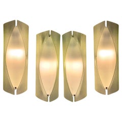 Max Ingrand Fontana Arte documented mod 2224 set of 4 wall sconces 1958'
