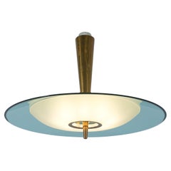 Lampadario a semi-incasso Max Ingrand Fontana Arte Mod. 1462 Vetro Ottone, 1960