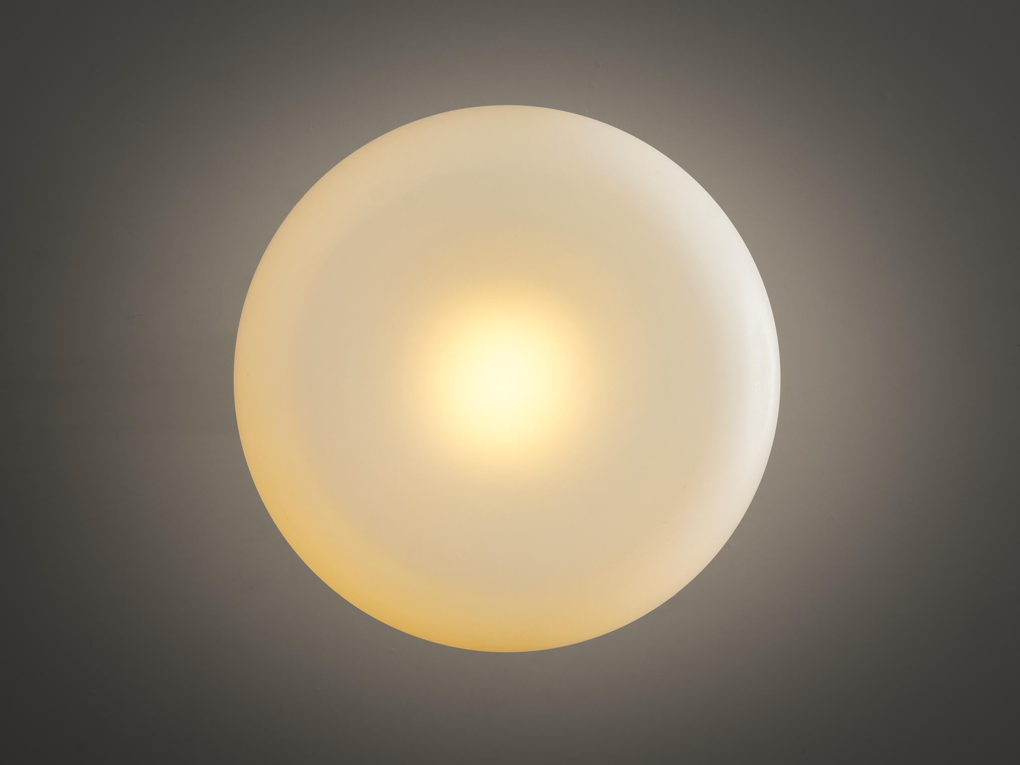 Lampadario '2356' in ottone e vetro di Max Ingrand per Fontana Arte In condizioni buone a Waalwijk, NL
