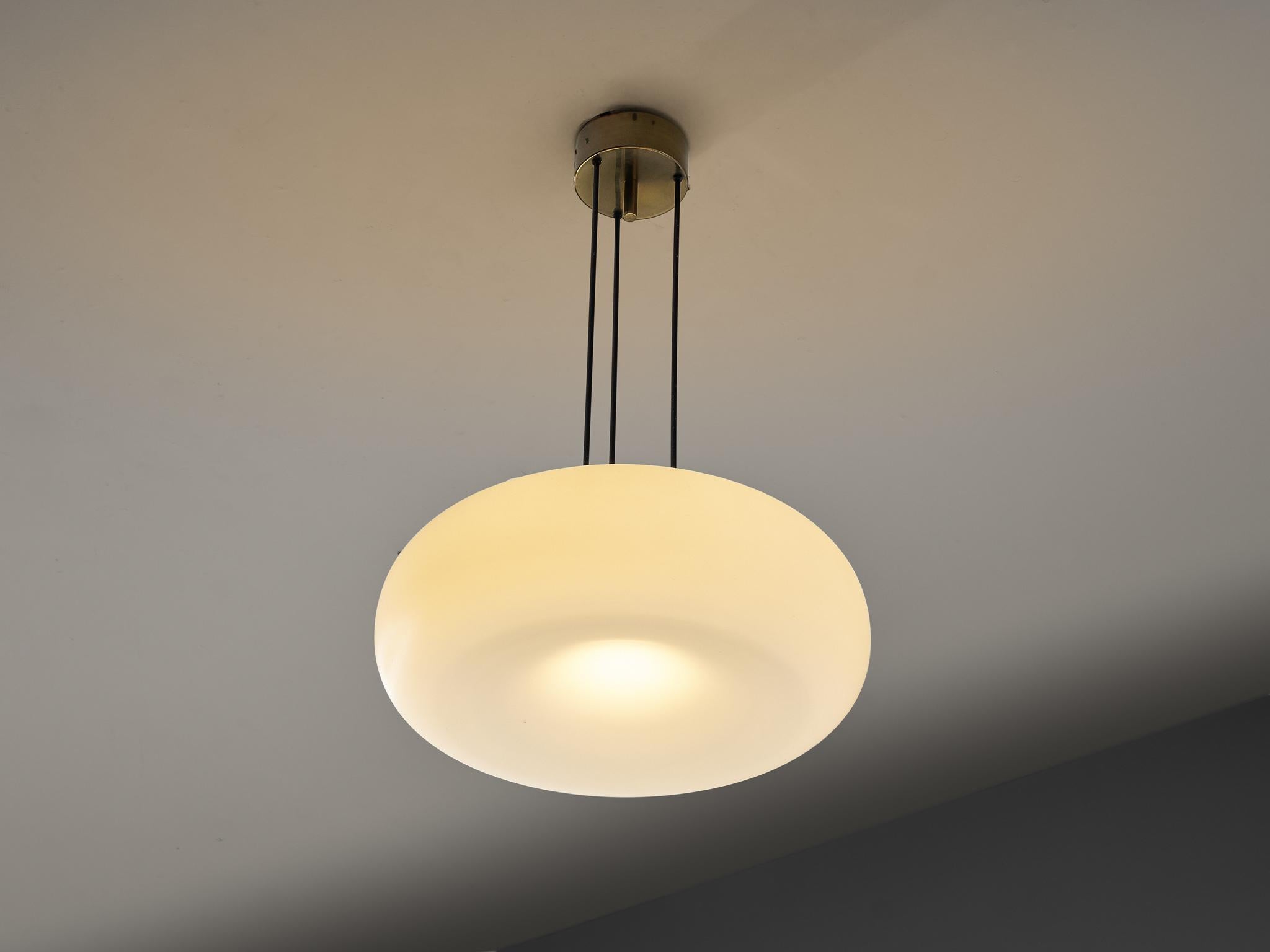Lampadario '2356' in ottone e vetro di Max Ingrand per Fontana Arte 1