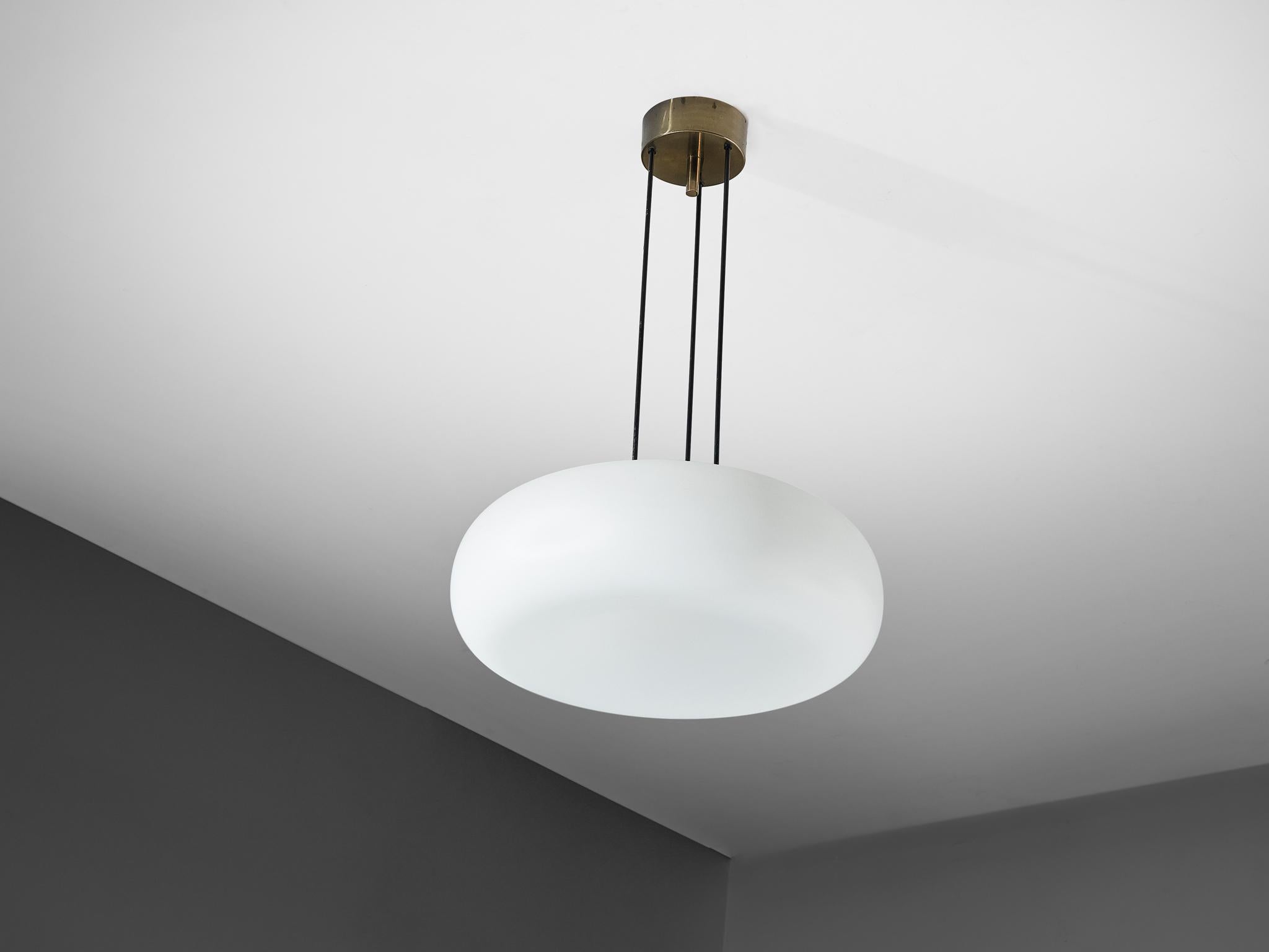 Lampadario '2356' in ottone e vetro di Max Ingrand per Fontana Arte 2