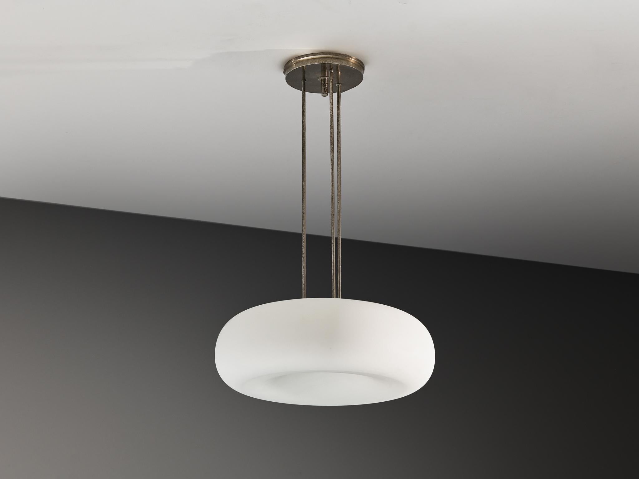 Max Ingrand for Fontana Arte '2356' Chandelier in Glass and Metal For Sale 4