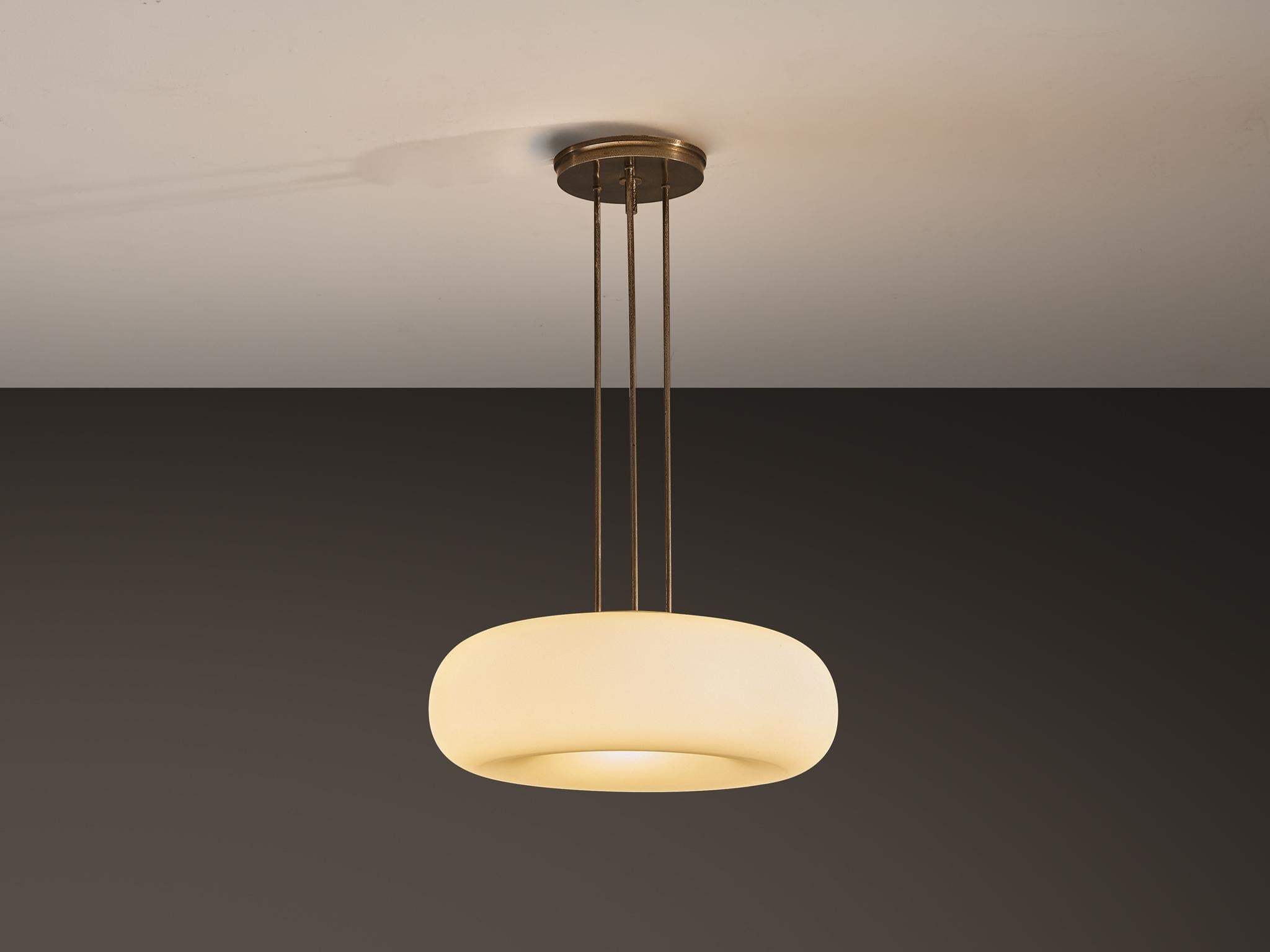 Italian Max Ingrand for Fontana Arte '2356' Chandelier in Glass and Metal For Sale