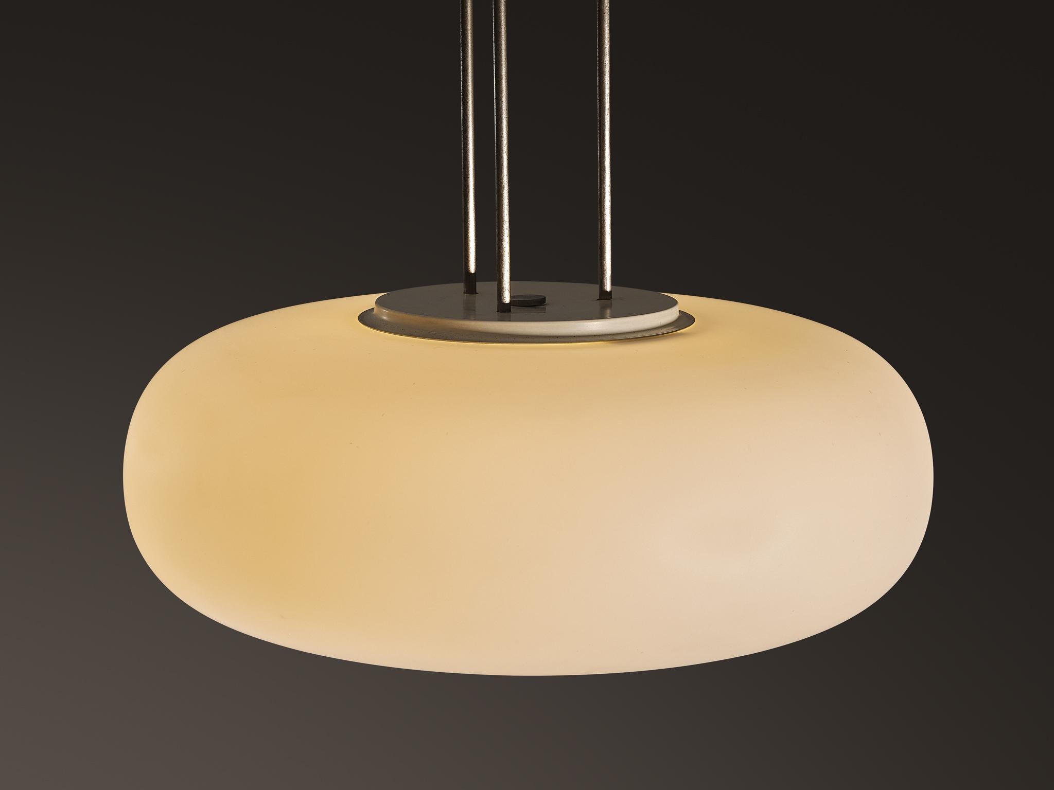 Max Ingrand for Fontana Arte '2356' Chandelier in Glass and Metal In Good Condition For Sale In Waalwijk, NL