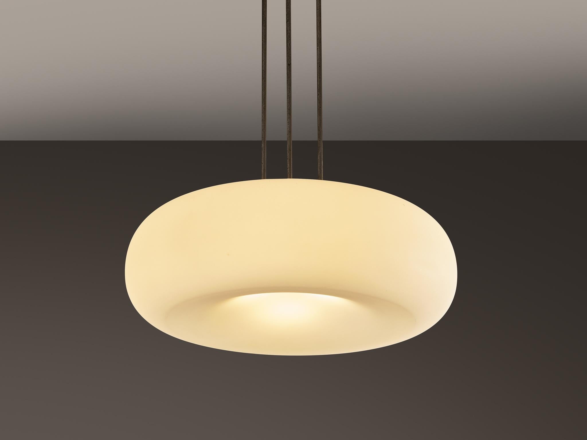 Max Ingrand for Fontana Arte '2356' Chandelier in Glass and Metal For Sale 2