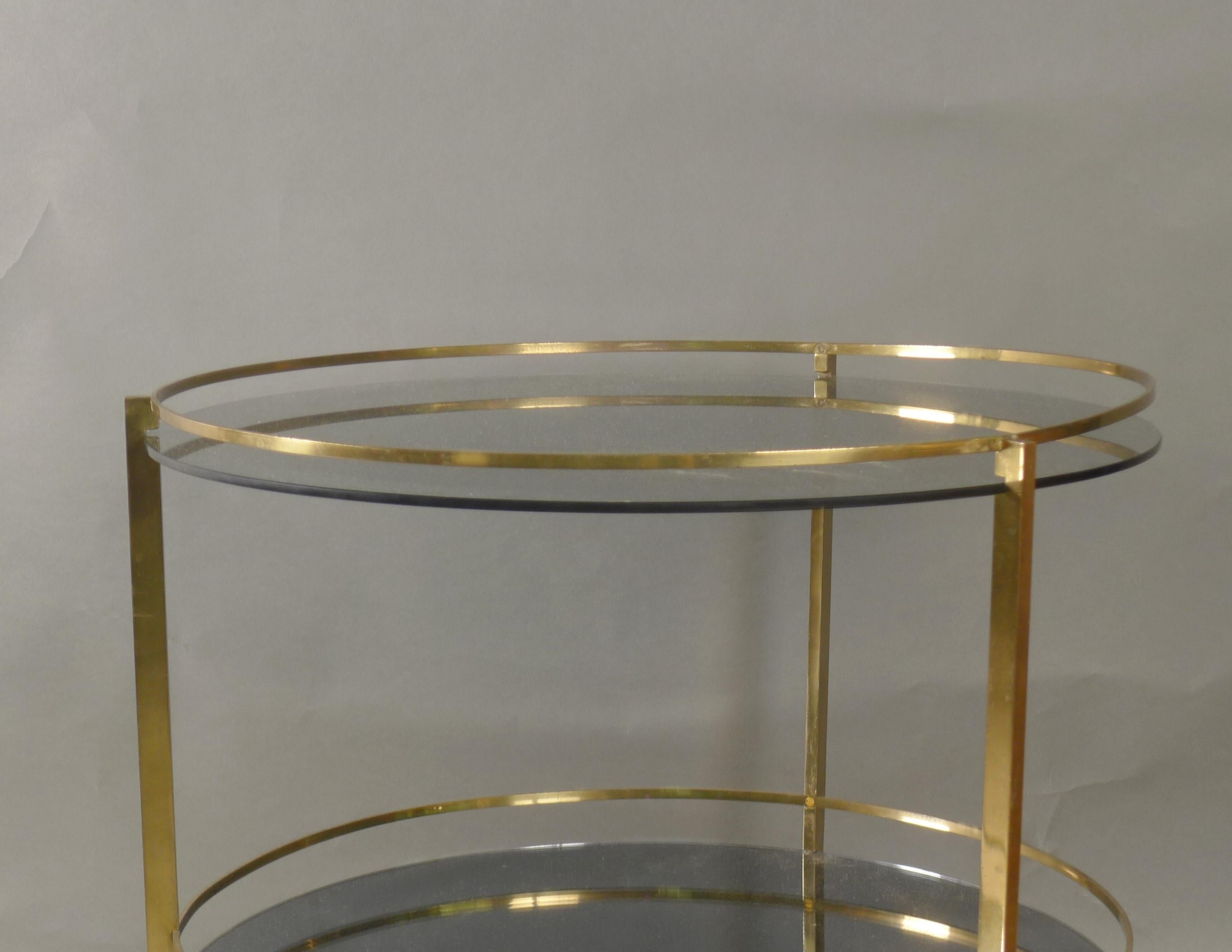 Brass Max Ingrand for Fontana Arte, Bar Cart or Serving Trolley, circa 1960 For Sale