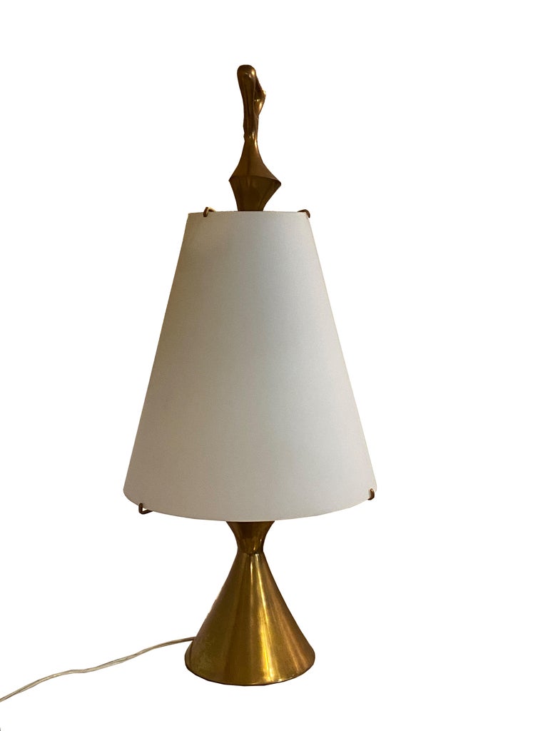 Mid-Century Modern Max Ingrand for Fontana Arte Brass and Glass Table Lamp, Italy, 1950s