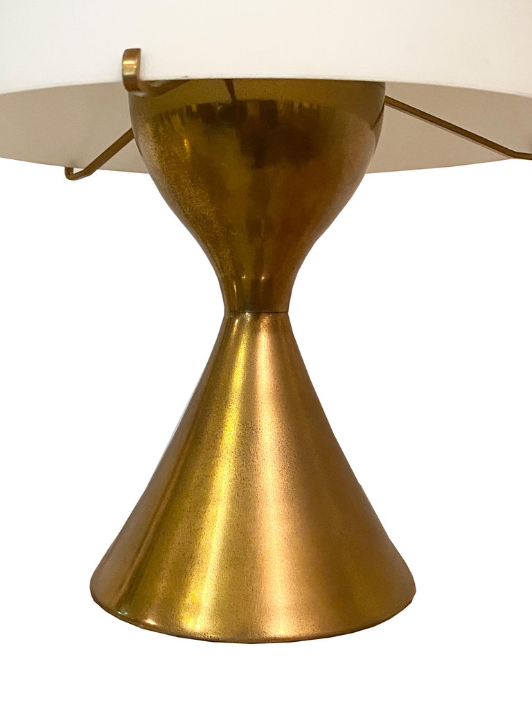 Mid-20th Century Max Ingrand for Fontana Arte Brass and Glass Table Lamp, Italy, 1950s