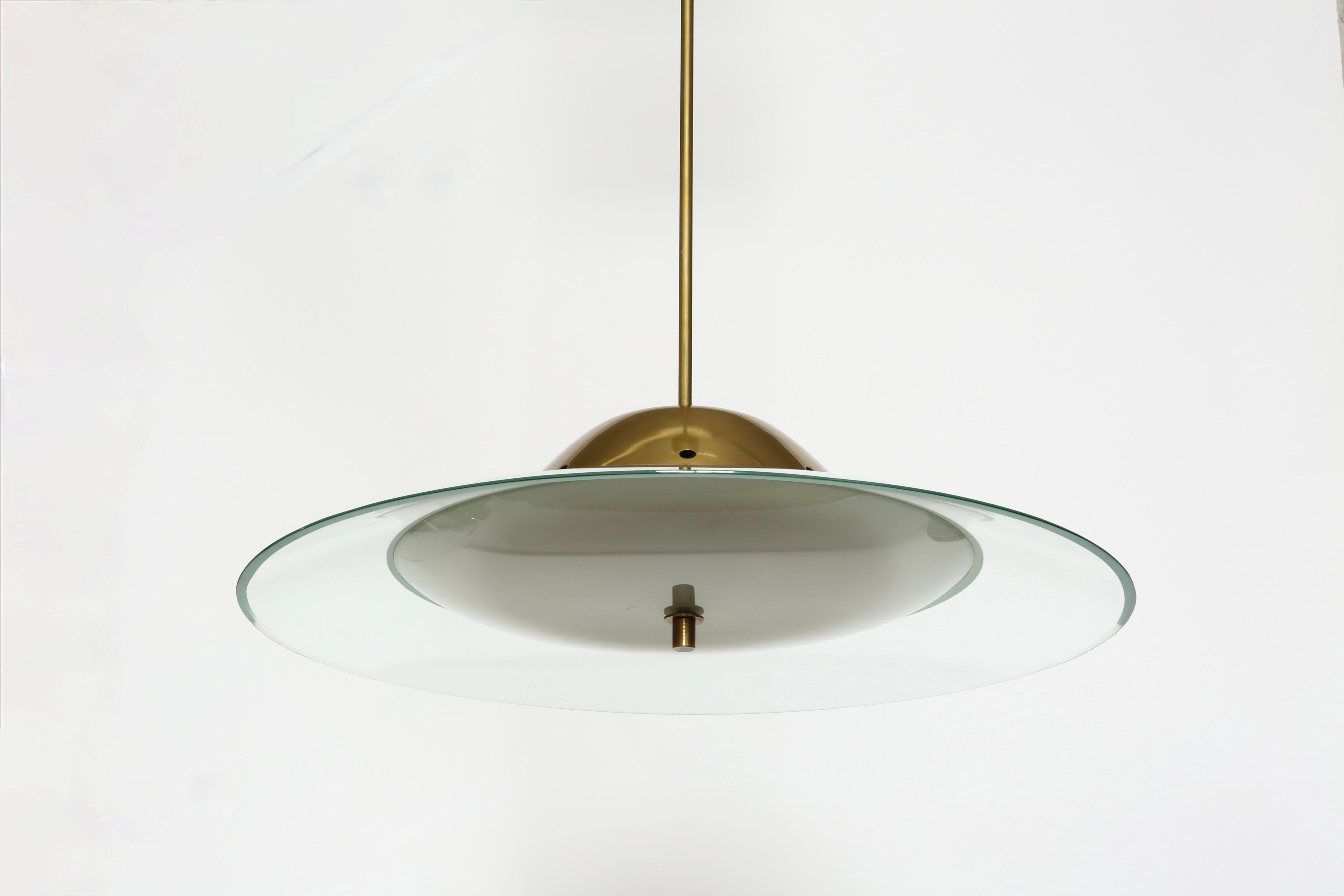 Max Ingrand for Fontana Arte ceiling suspension model 1239 In Good Condition For Sale In Brooklyn, NY