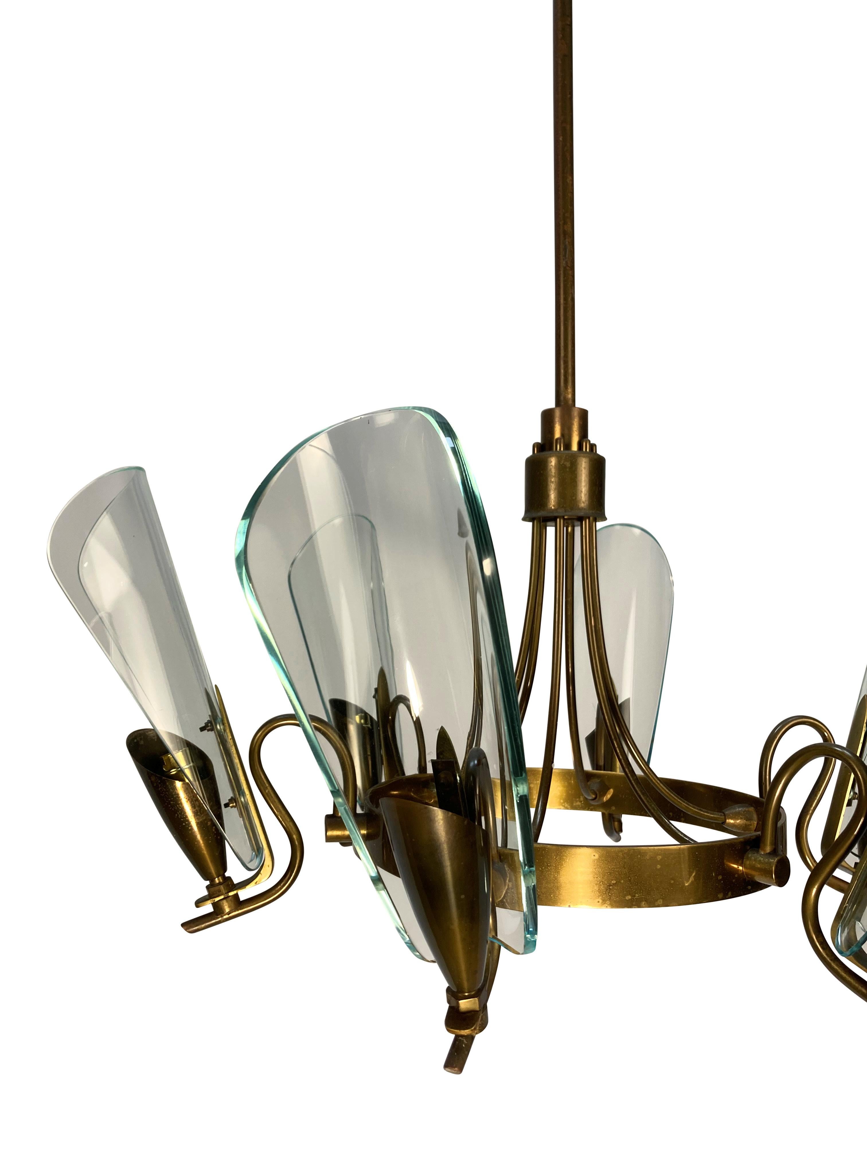 Mid-Century moderno Lampadario Max Ingrand per Fontana Arte in vendita
