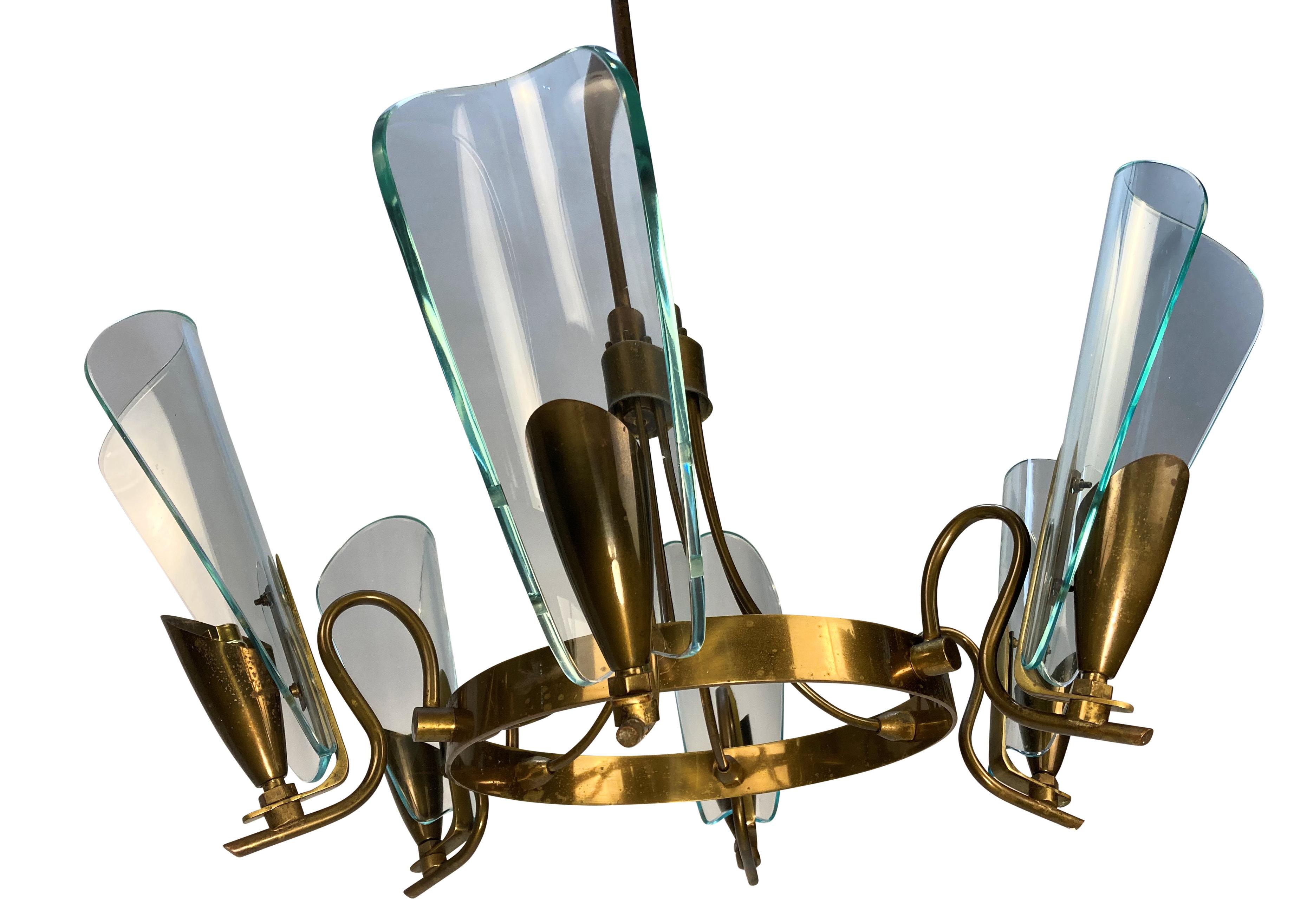 Italiano Lampadario Max Ingrand per Fontana Arte in vendita