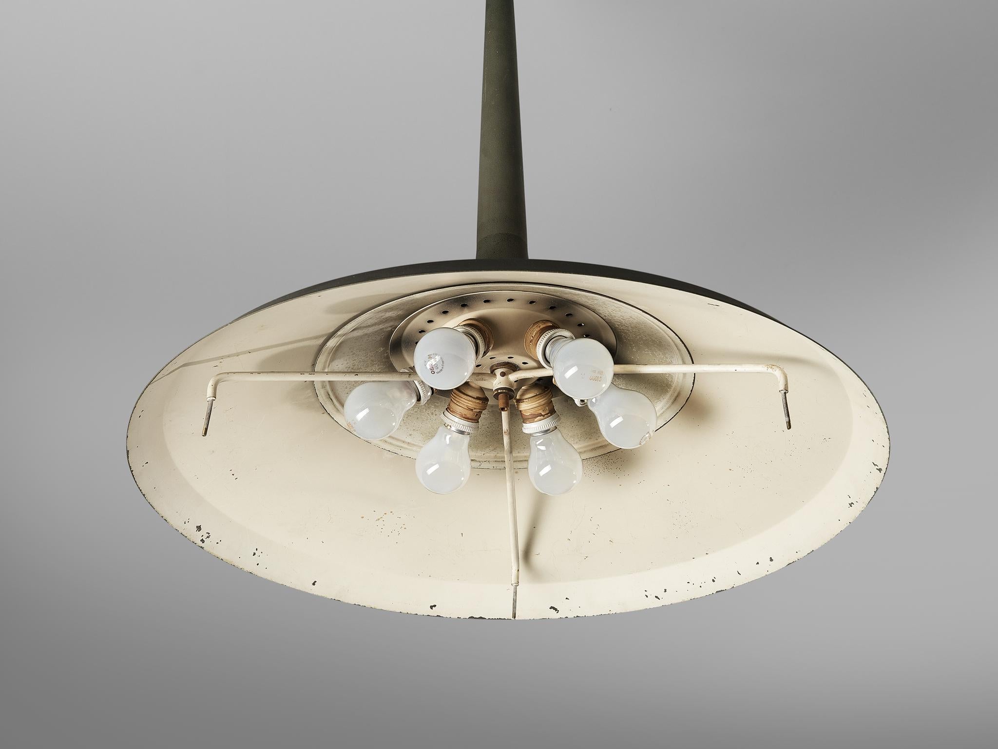 Lámpara de cristal satinado y latón Max Ingrand para Fontana Arte en venta 4