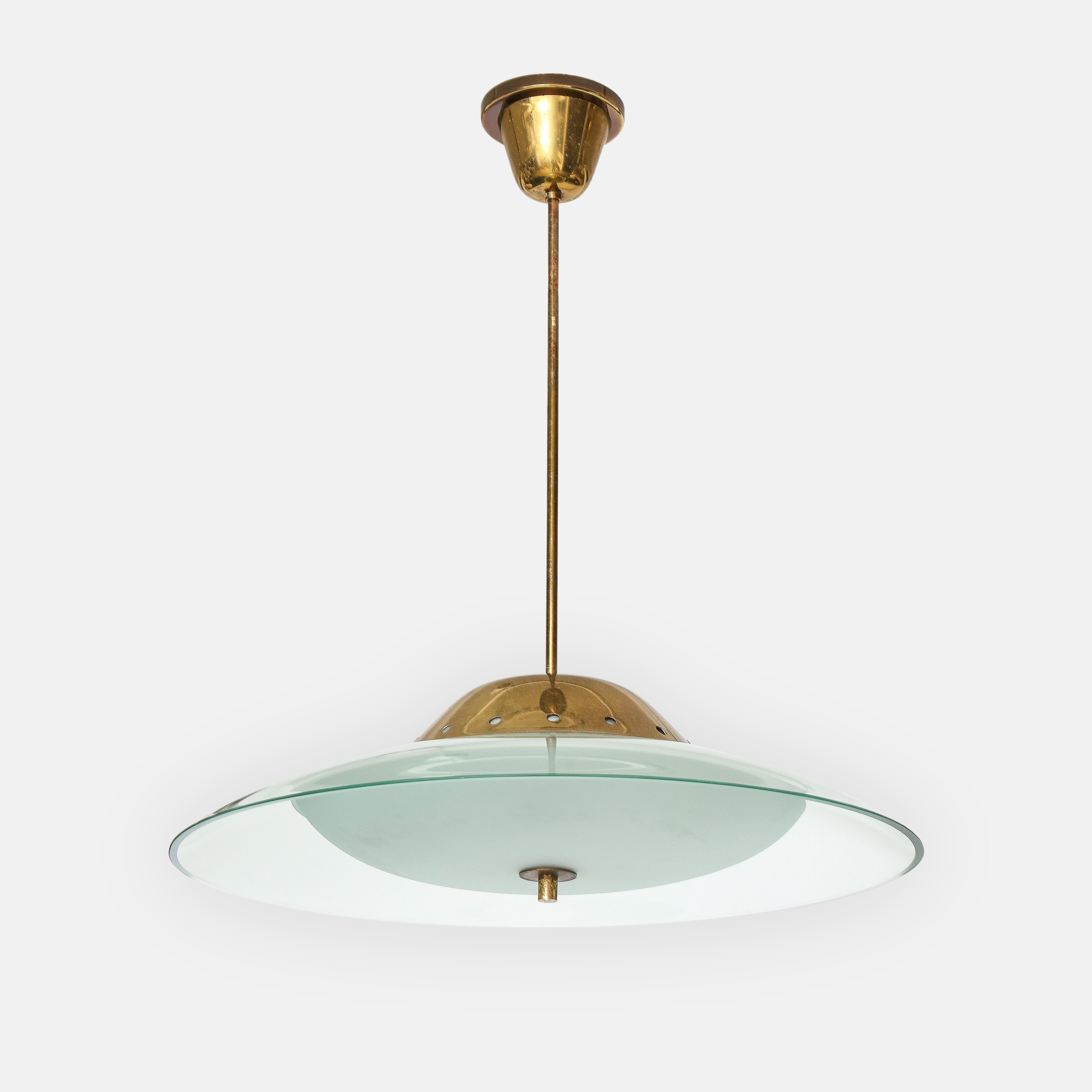 Italiano Max Ingrand per Fontana Arte Lampadario modello 1239 in vendita