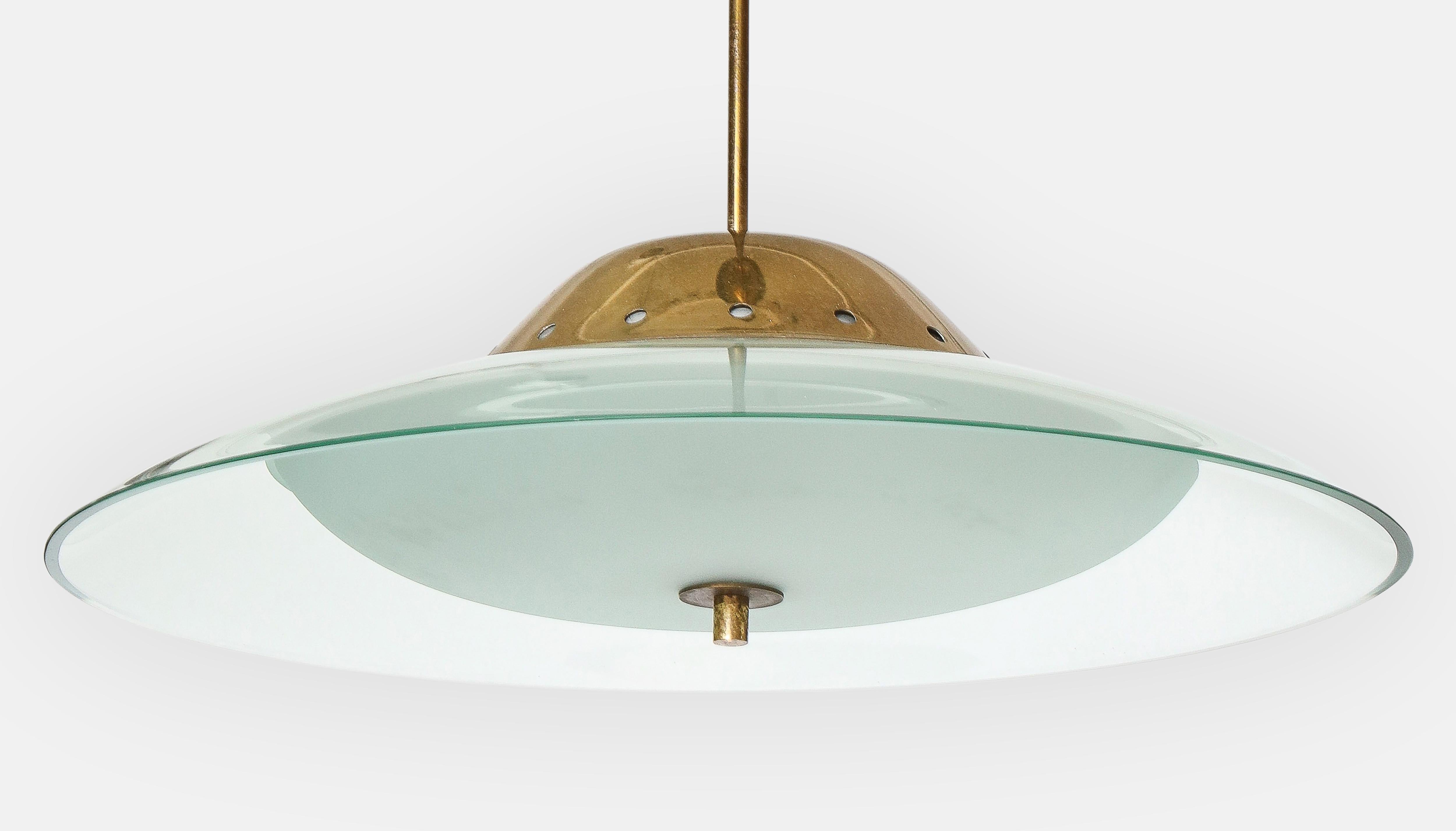 Ottone Max Ingrand per Fontana Arte Lampadario modello 1239 in vendita