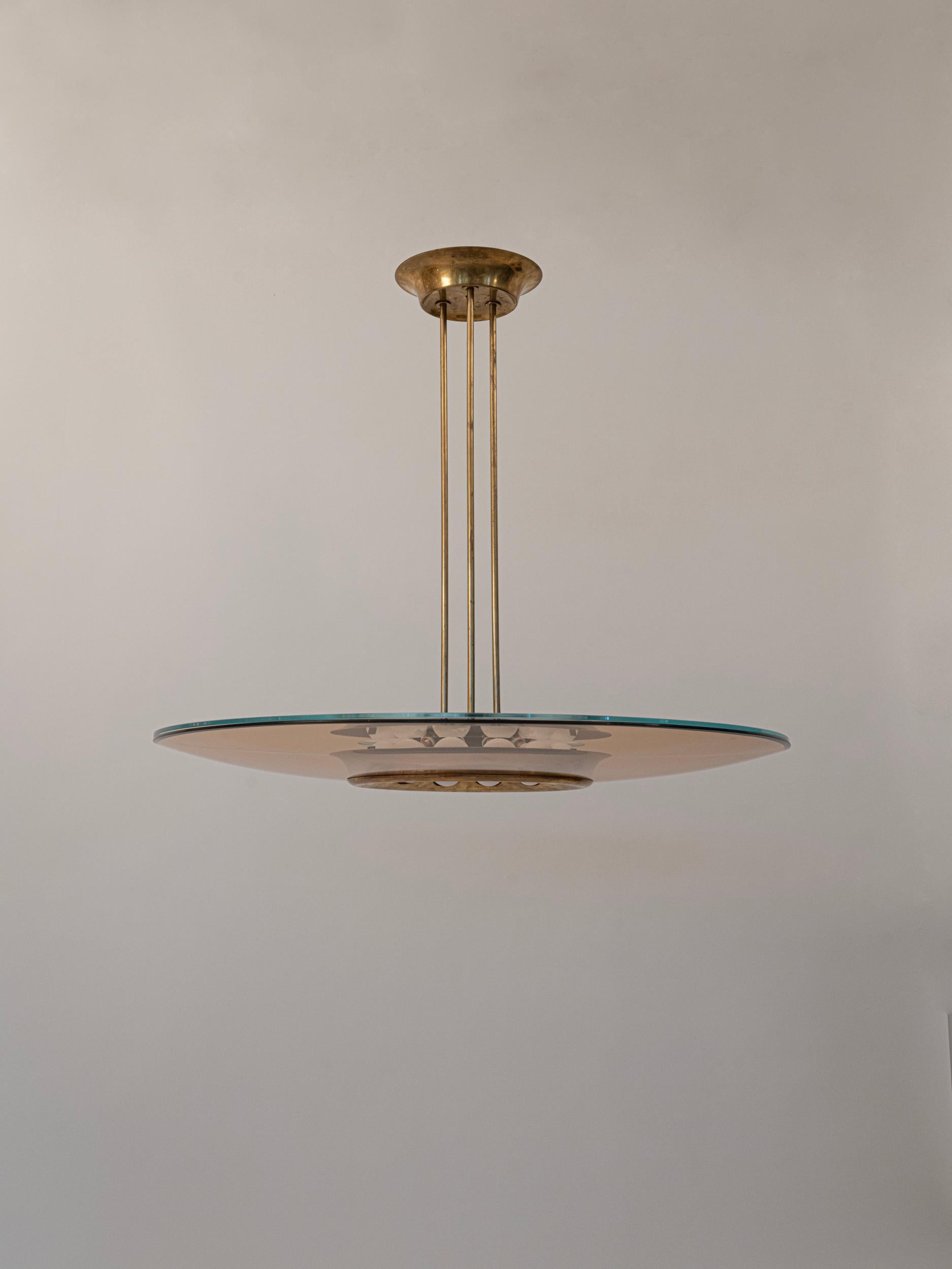 Mid-Century Modern Lustre Max Ingrand pour Fontana Arte modèle 1508 Italie c1958 en vente