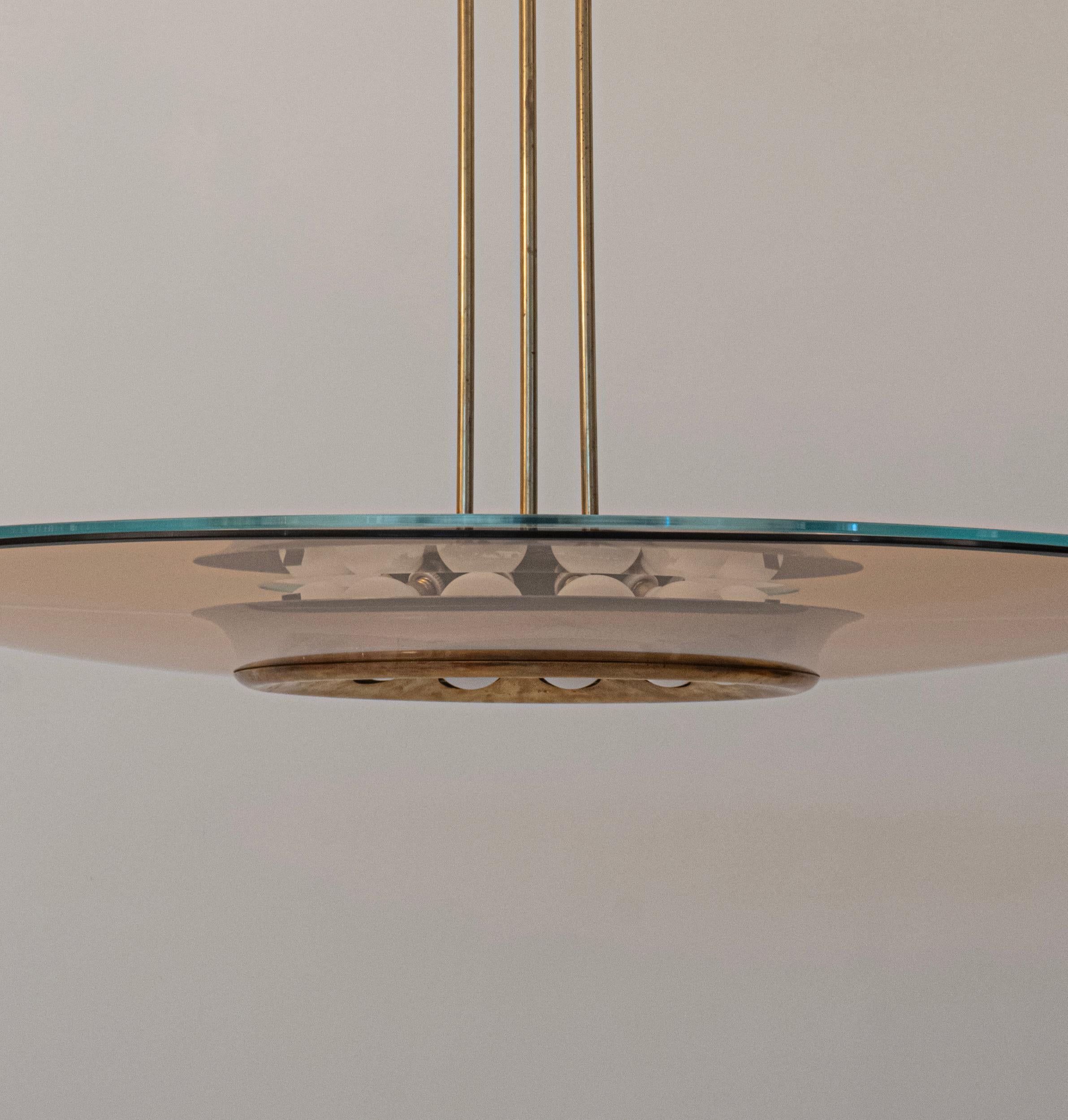 italien Lustre Max Ingrand pour Fontana Arte modèle 1508 Italie c1958 en vente