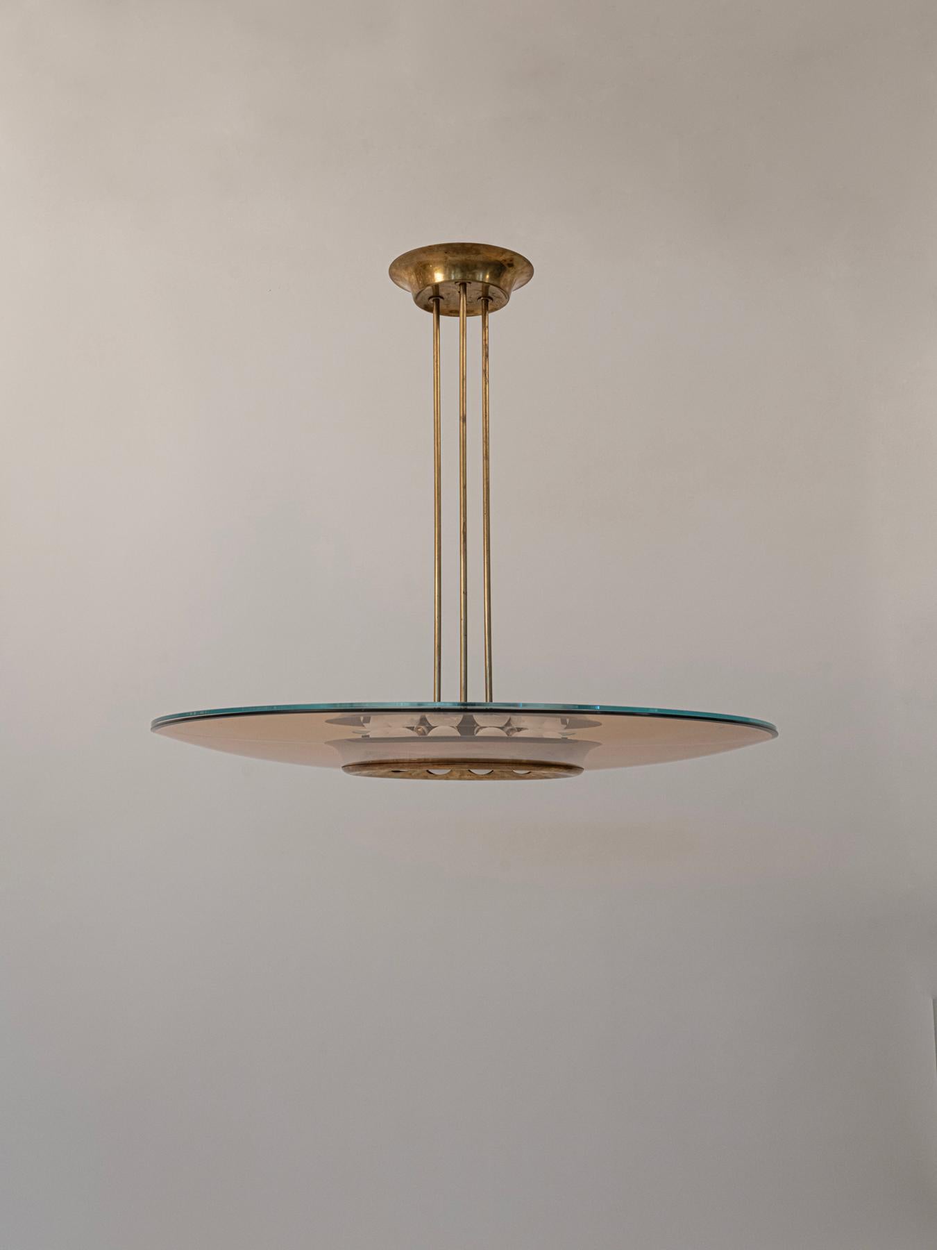 Lustre Max Ingrand pour Fontana Arte modèle 1508 Italie c1958 Bon état - En vente à London, GB