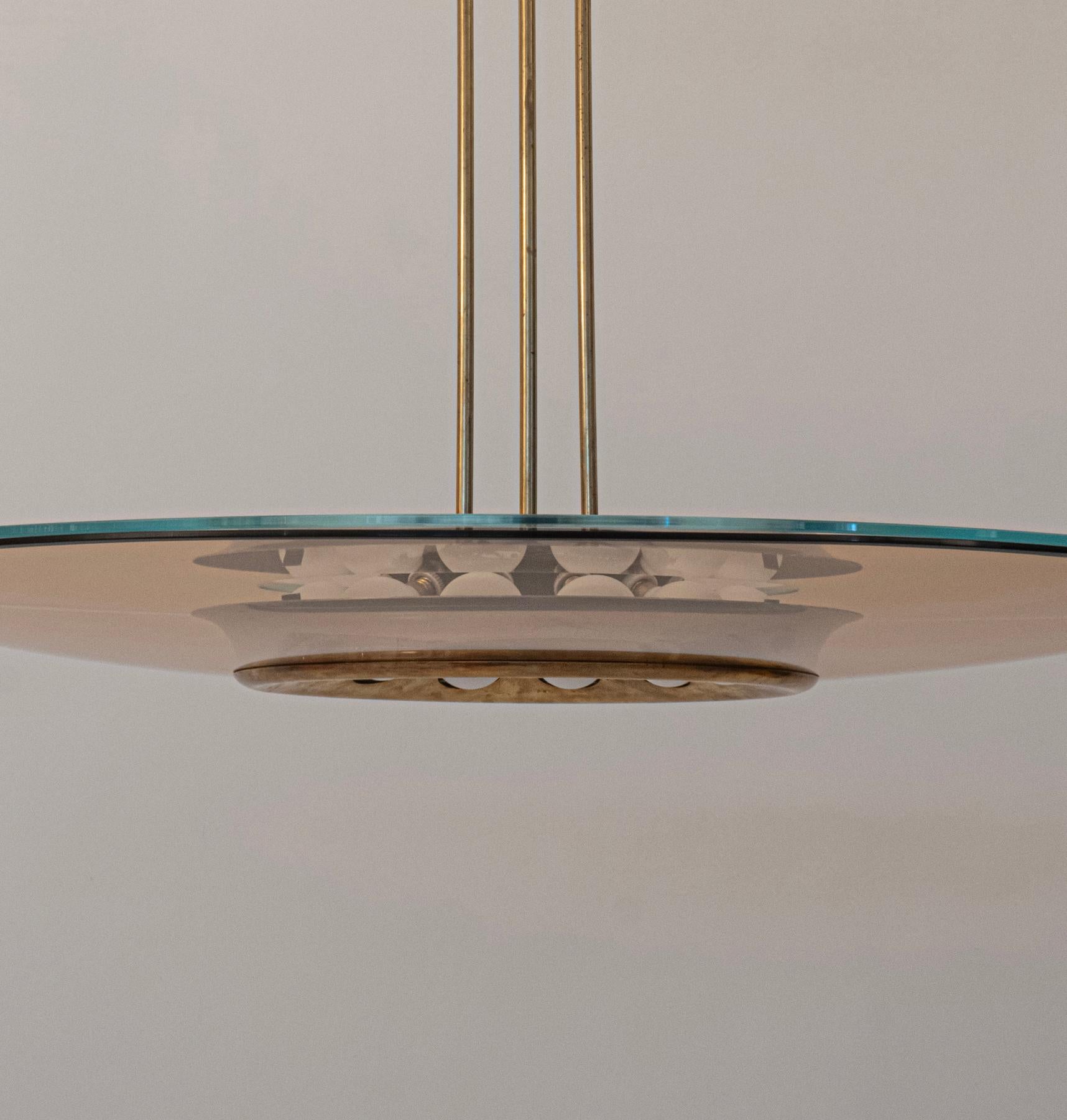 Milieu du XXe siècle Lustre Max Ingrand pour Fontana Arte modèle 1508 Italie c1958 en vente