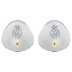 Appliques en verre ciselé en forme de gouttes d'eau, Max Ingrand pour Fontana Arte, Italie, circa 1960