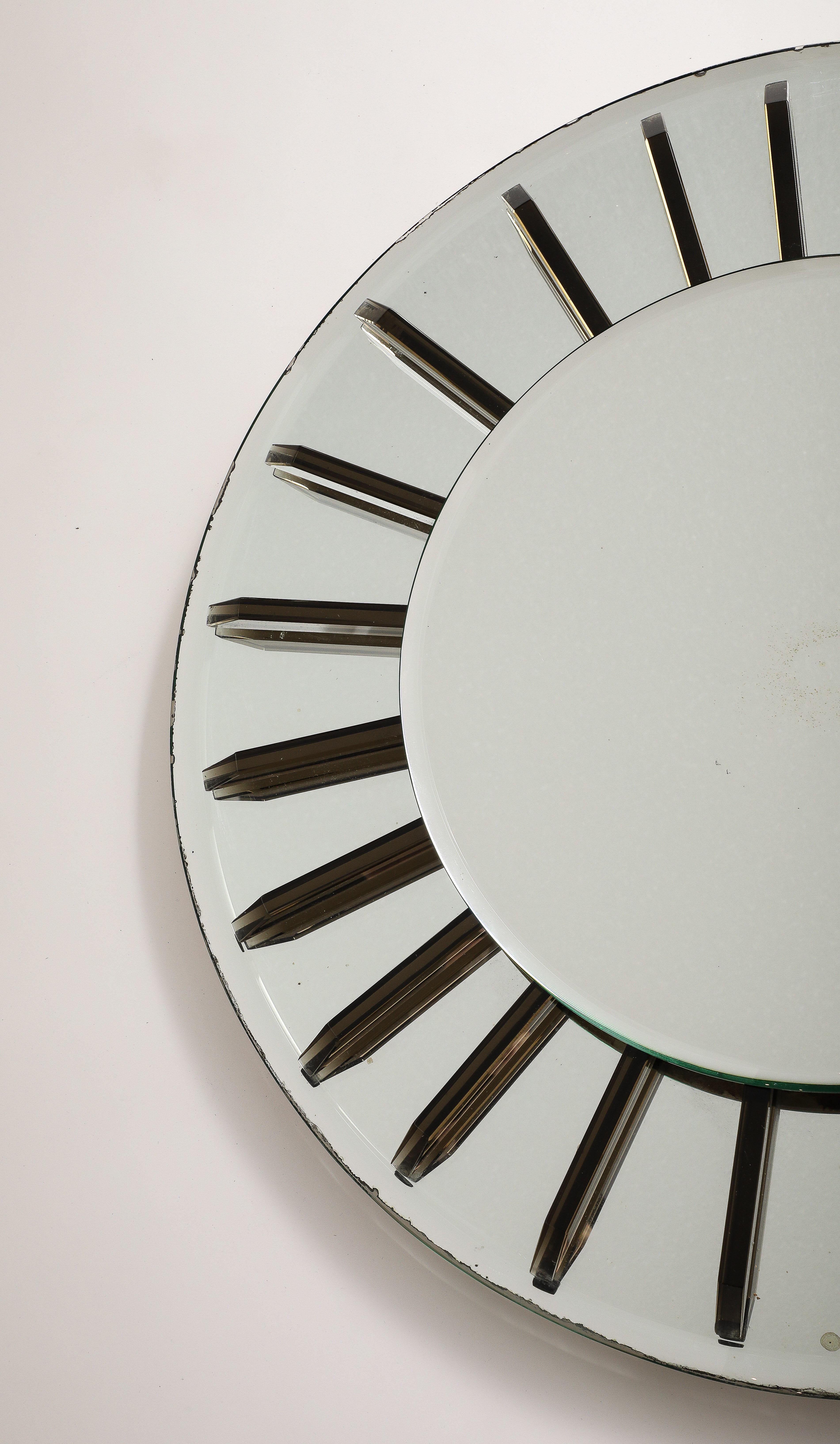 Max Ingrand per Fontana Arte Specchio da parete in vetro circolare, circa 1955 in vendita 3