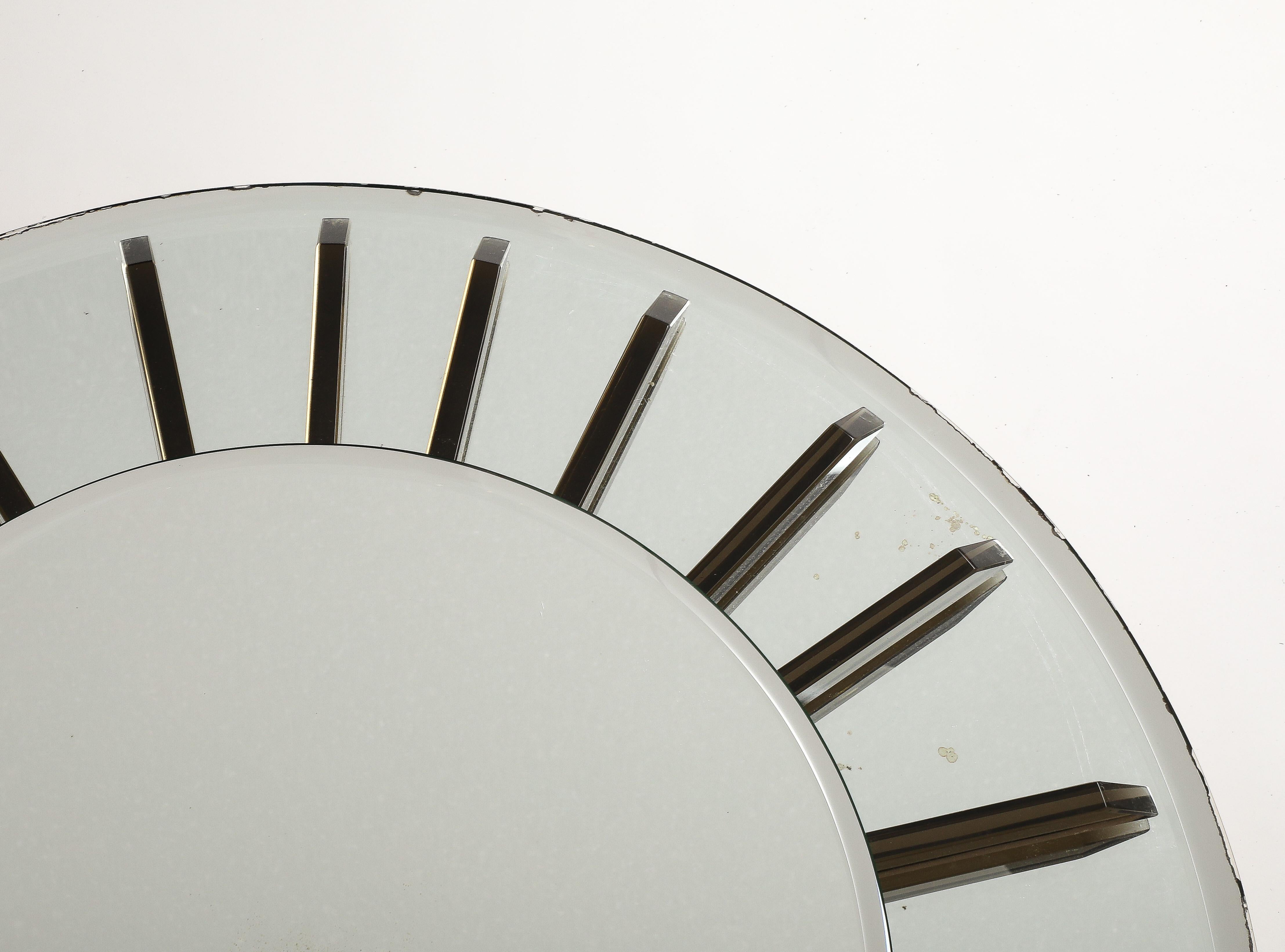 Max Ingrand per Fontana Arte Specchio da parete in vetro circolare, circa 1955 in vendita 5