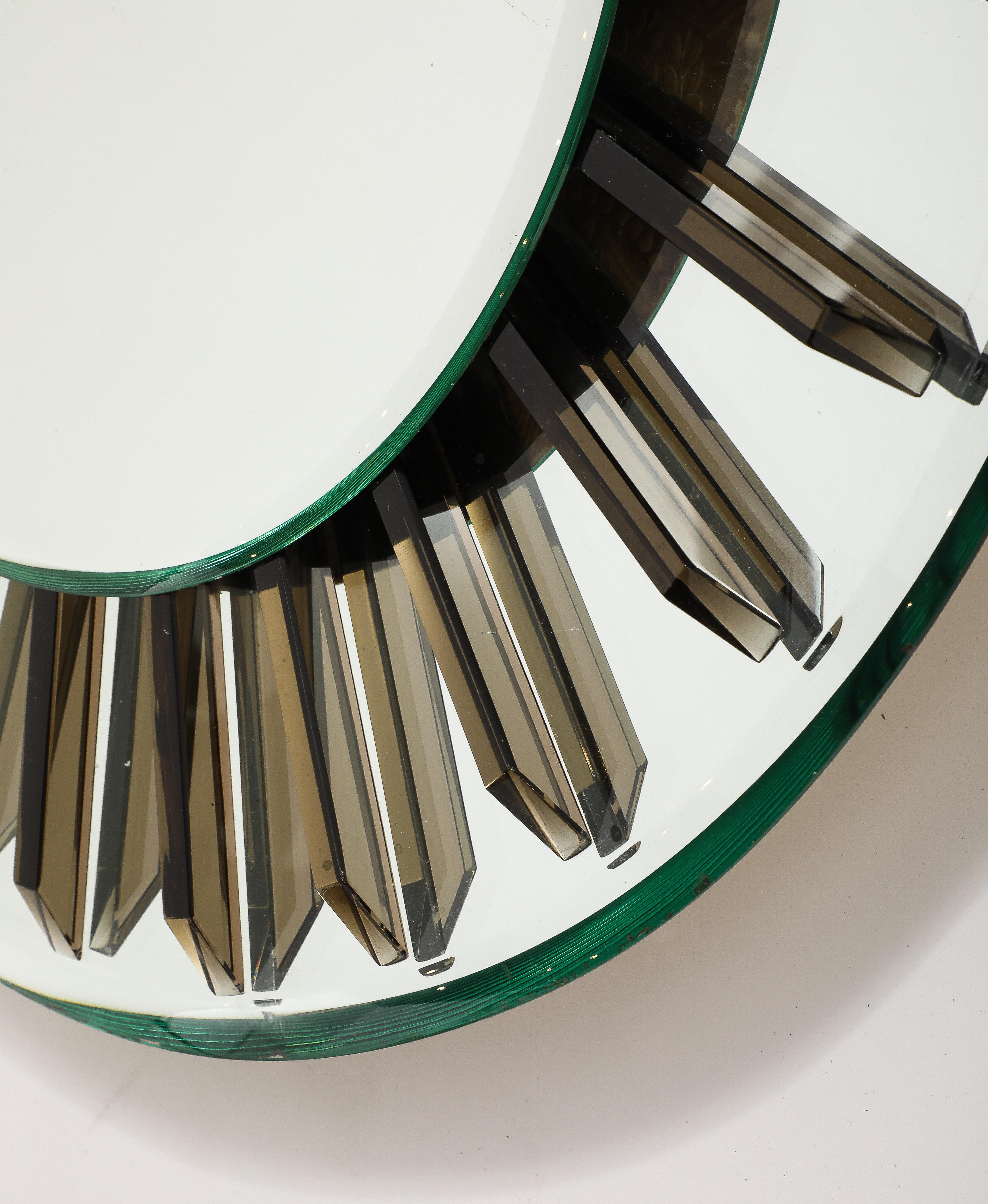 Italiano Max Ingrand per Fontana Arte Specchio da parete in vetro circolare, circa 1955 in vendita