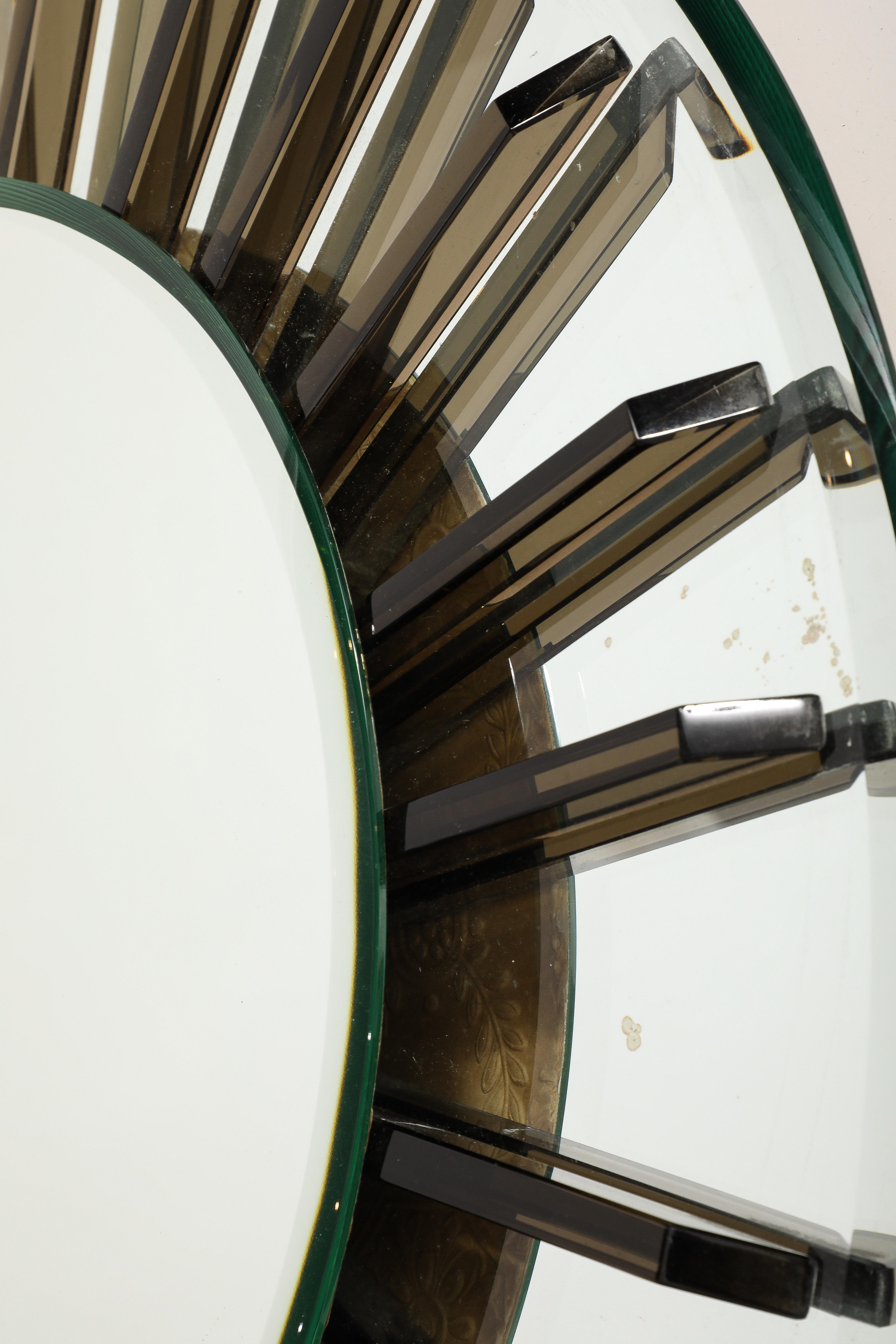 Max Ingrand per Fontana Arte Specchio da parete in vetro circolare, circa 1955 In condizioni buone in vendita a New York, NY