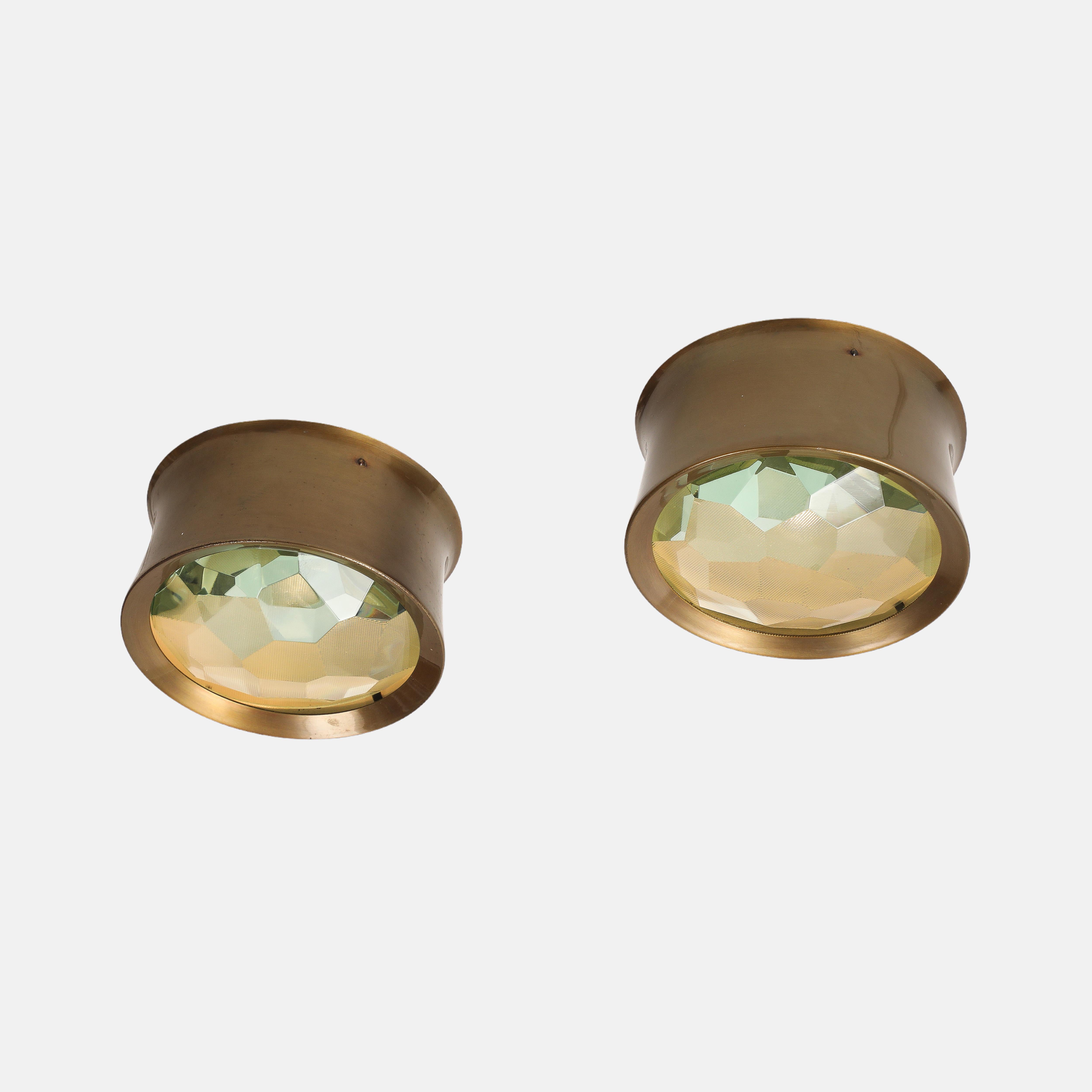 Max Ingrand pour Fontana Arte Appliques ou plafonniers en cristal taillé Model No 2319 en vente 1