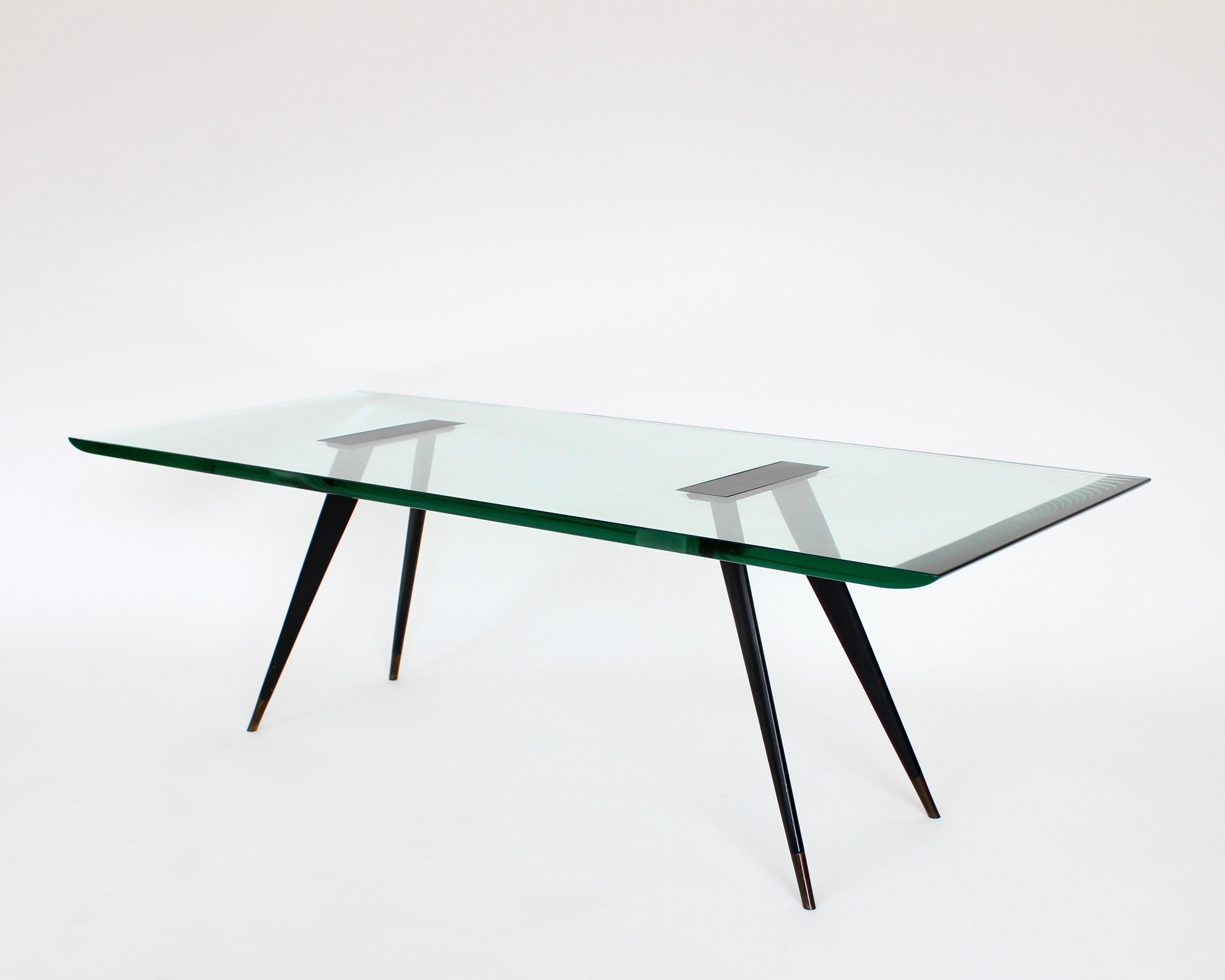 Laiton Max Ingrand pour Fontana Arte Table basse en verre Model No 1870/1circa 1950 en vente